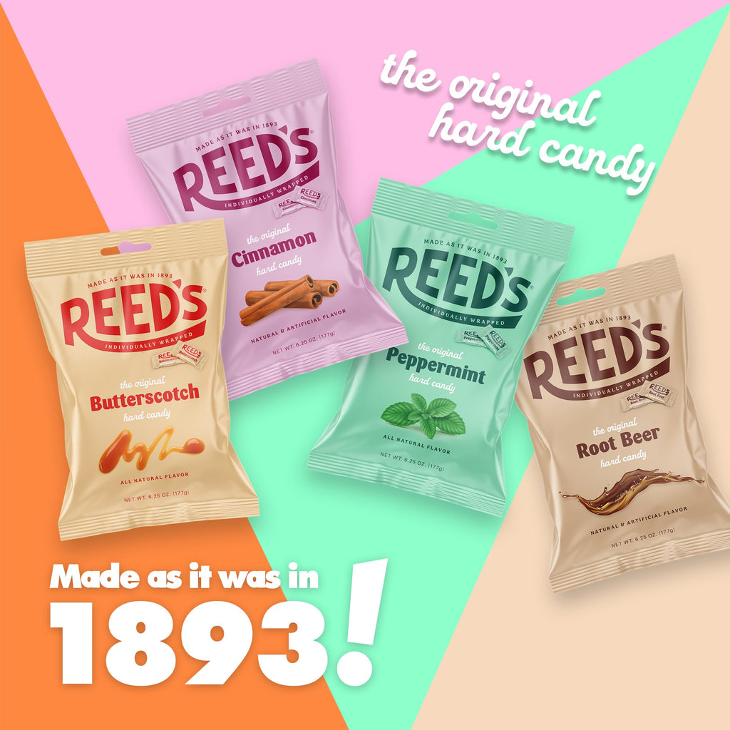 Reed’s Individually Wrapped Cinnamon Candy | Traditional Cinnamon Hard Candy | Reed’s Classic Spiced Hard Cinnamon Candy Brought To You By Iconic Candy | 6.25oz Bag (1)
