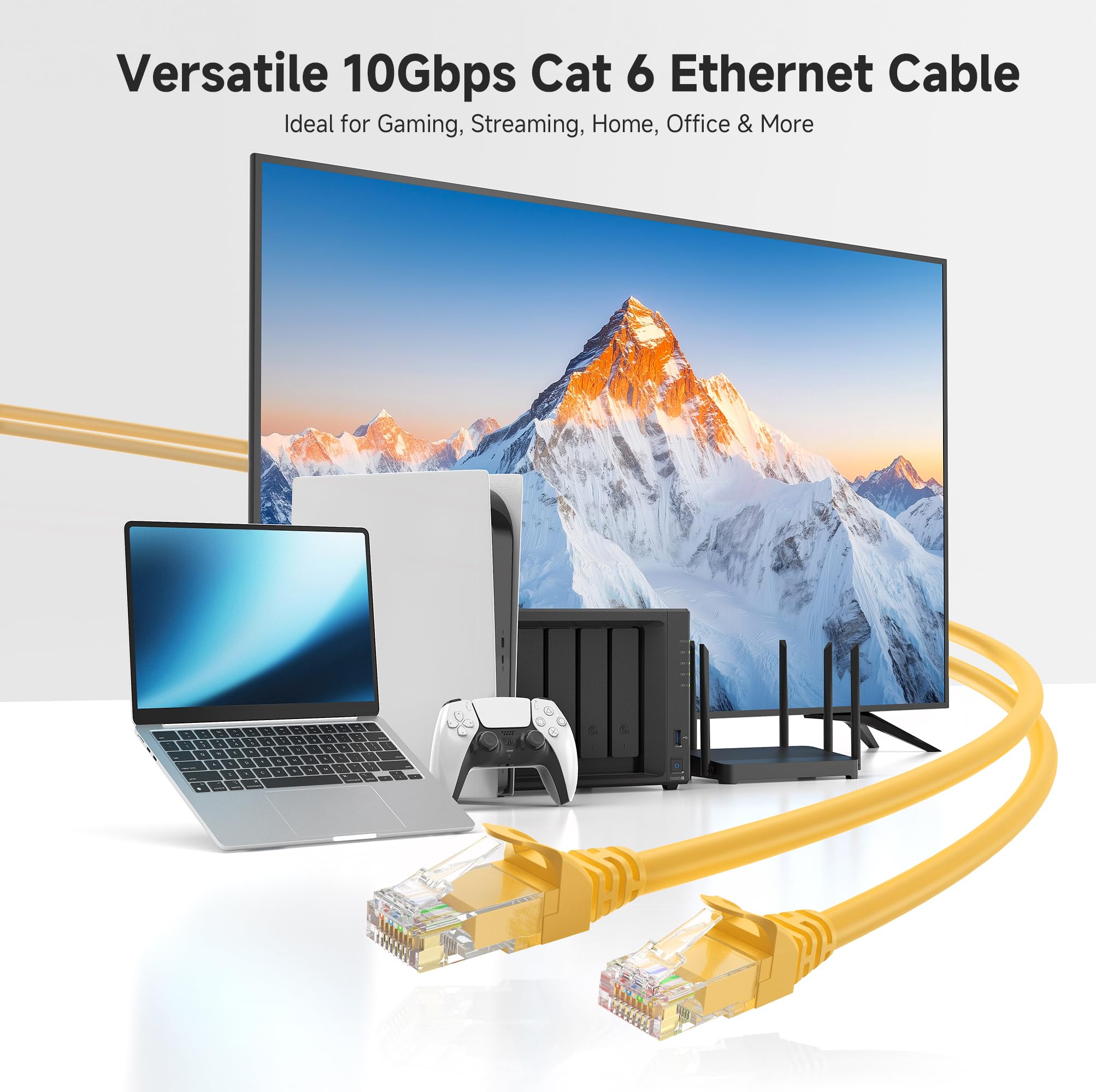 Cable Matters 10Gbps Snagless Short Cat 6 Ethernet Cable - 2ft, Cat 6 Cable, Cat6 Cord, Ethernet Cord, Black