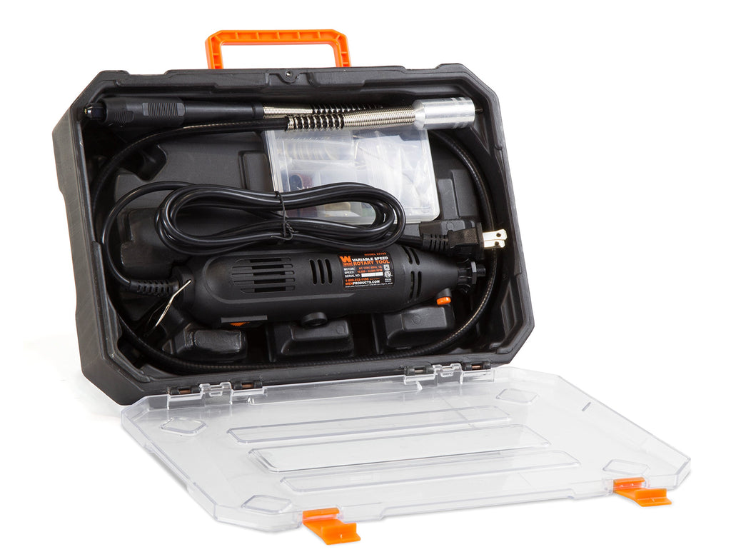 WEN 20V Max Cordless Variable Speed Rotary Tool Station with Flex Shaft, 40 Accessories, 2Ah Li-Ion Battery, and Charger (20923)