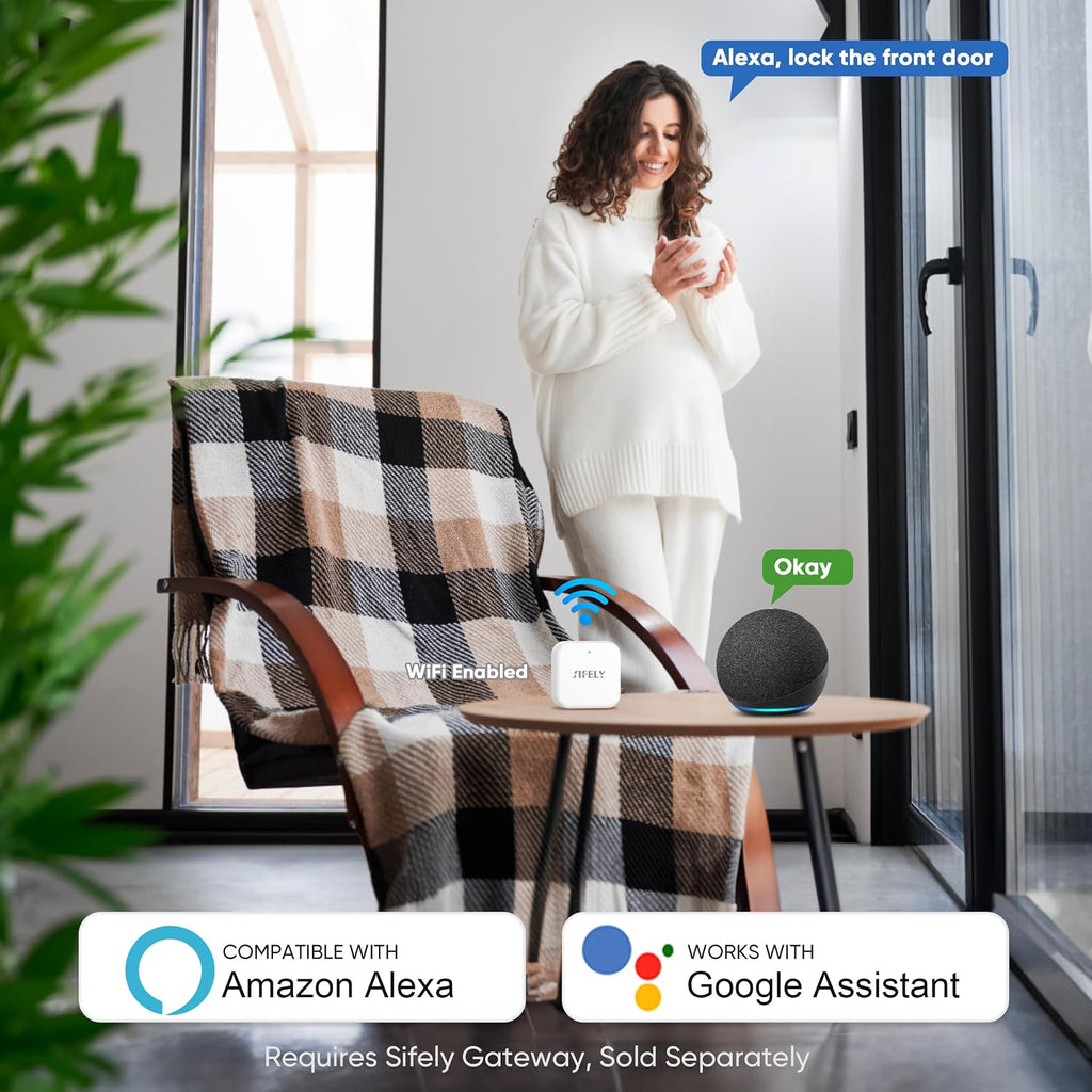 Fingerprint Smart Door Lock with Handle & Keypad – No More Lost Keys, Keyless Entry & Remote Access for Home, Kids, Airbnb & Rental Property, DIY Install, Alexa & Google Compatible