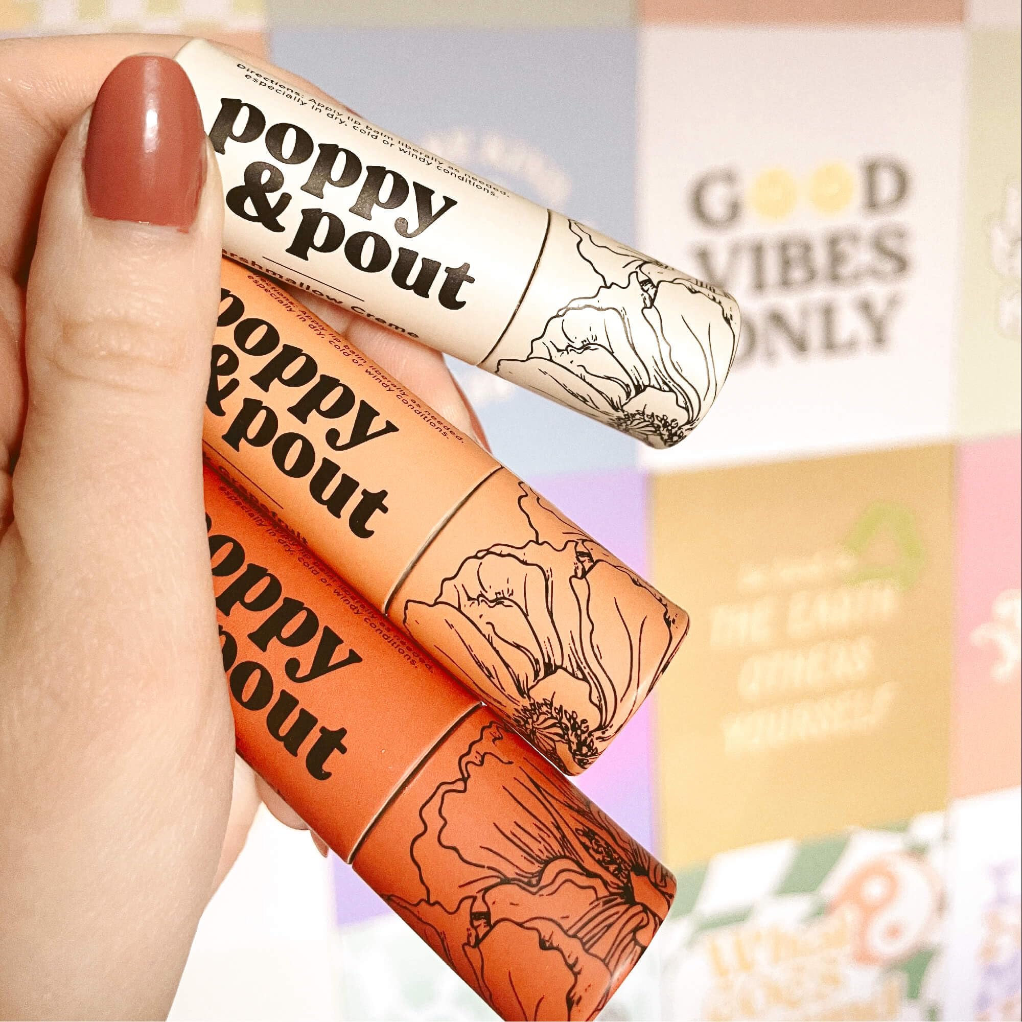 Poppy & Pout Blood Orange Mint Jumbo Lip Balm | All Natural Lip Balms & Moisturizers | Hydrates with Beeswax, Vitamin E, Organic Coconut Oil | Cruelty-Free | Lip Balm in Recyclable Cardboard Tube