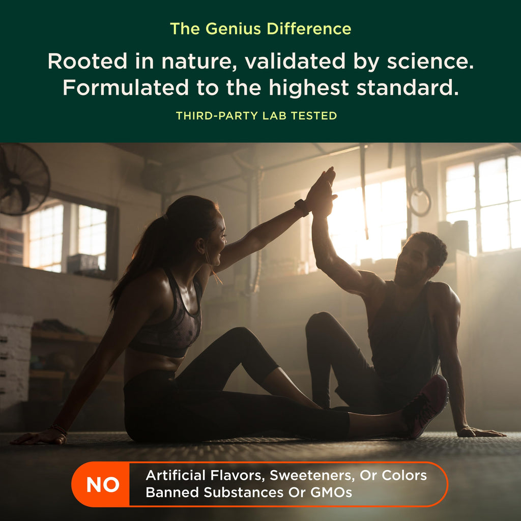 The Genius Brand Genius Mushrooms - Plant-Based Supplement for Immune, Focus & Energy Support - Lion's Mane, Cordyceps & Reishi - Organic & Non-GMO - 90 Veggie Capsules
