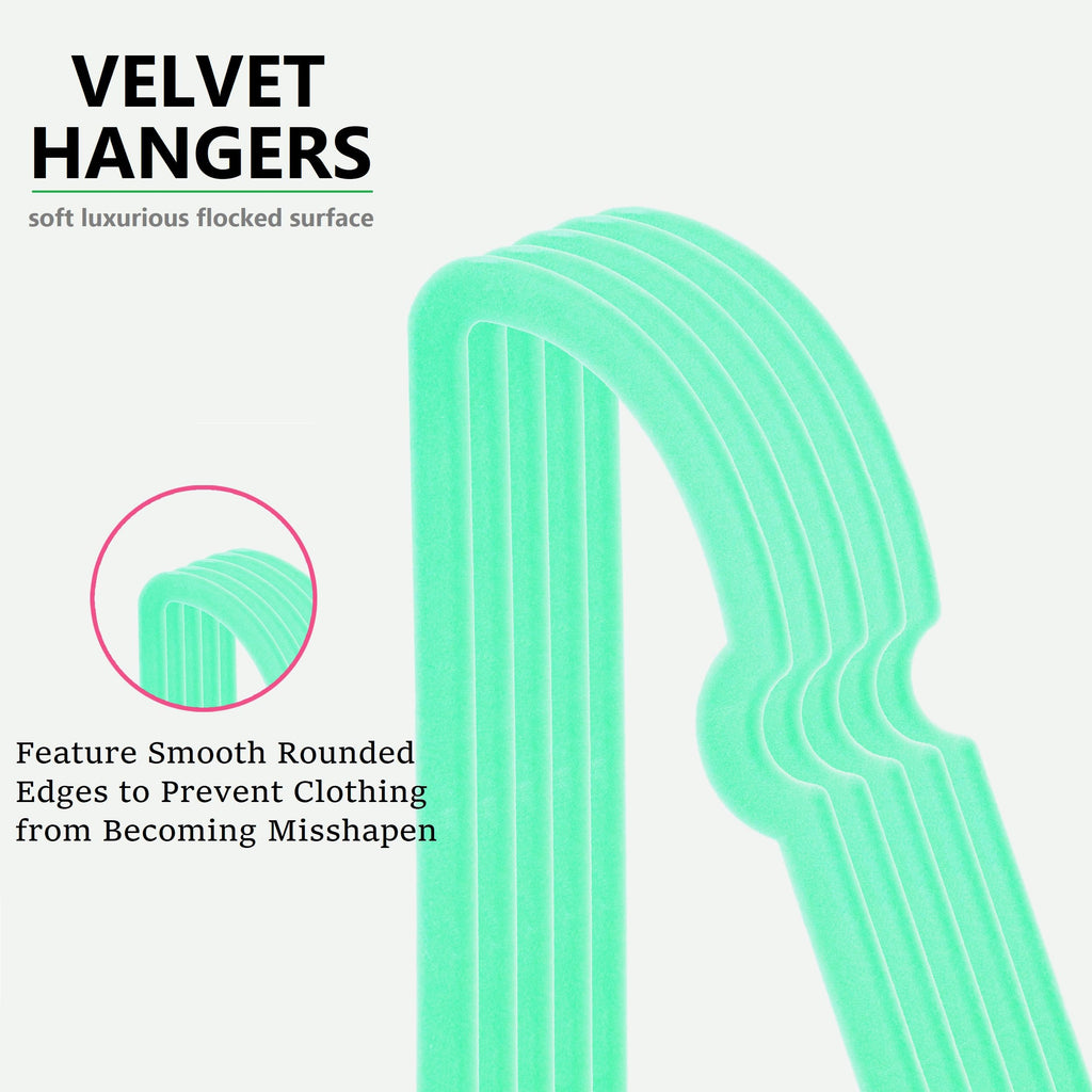 Velvet Hangers 20 Pack,16 Inch Non Slip Adult Heart Hanger (Black) | 360° Swivel Hooks, Cascade Design, Space Saving