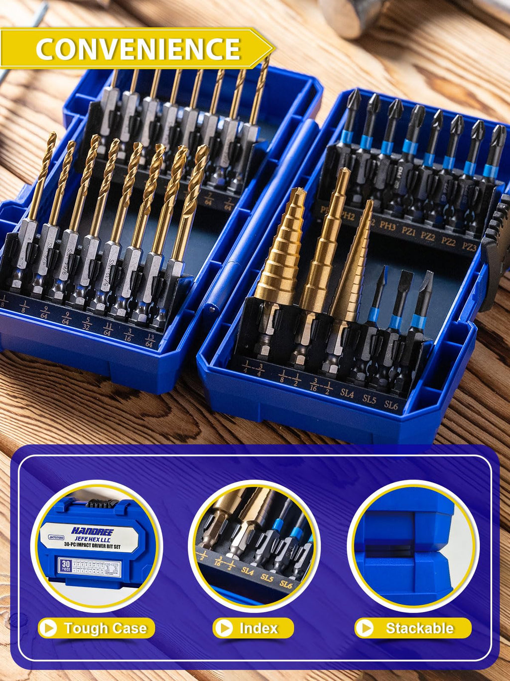 JEFE HEX 1/4-20 UNC Hex Shank Taps for Metal | MRO & Industrial Use | Quick-Change | Impact Driver (5pcs)