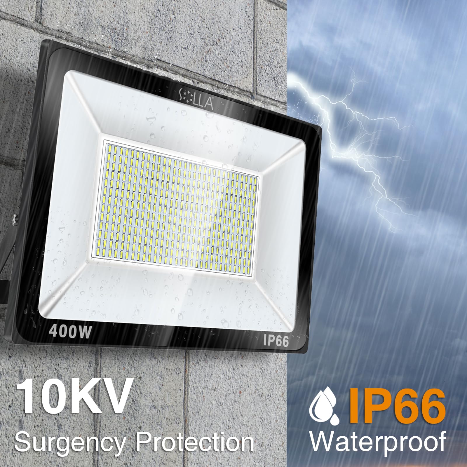 2 Pack 100W LED Flood Light Outdoor, 8000LM Super Bright Security Lights, 550W Equivalent, IP66 Waterproof, 3000K Warm White, Outside Floodlight for Garage, Garden, Lawn and Yard
