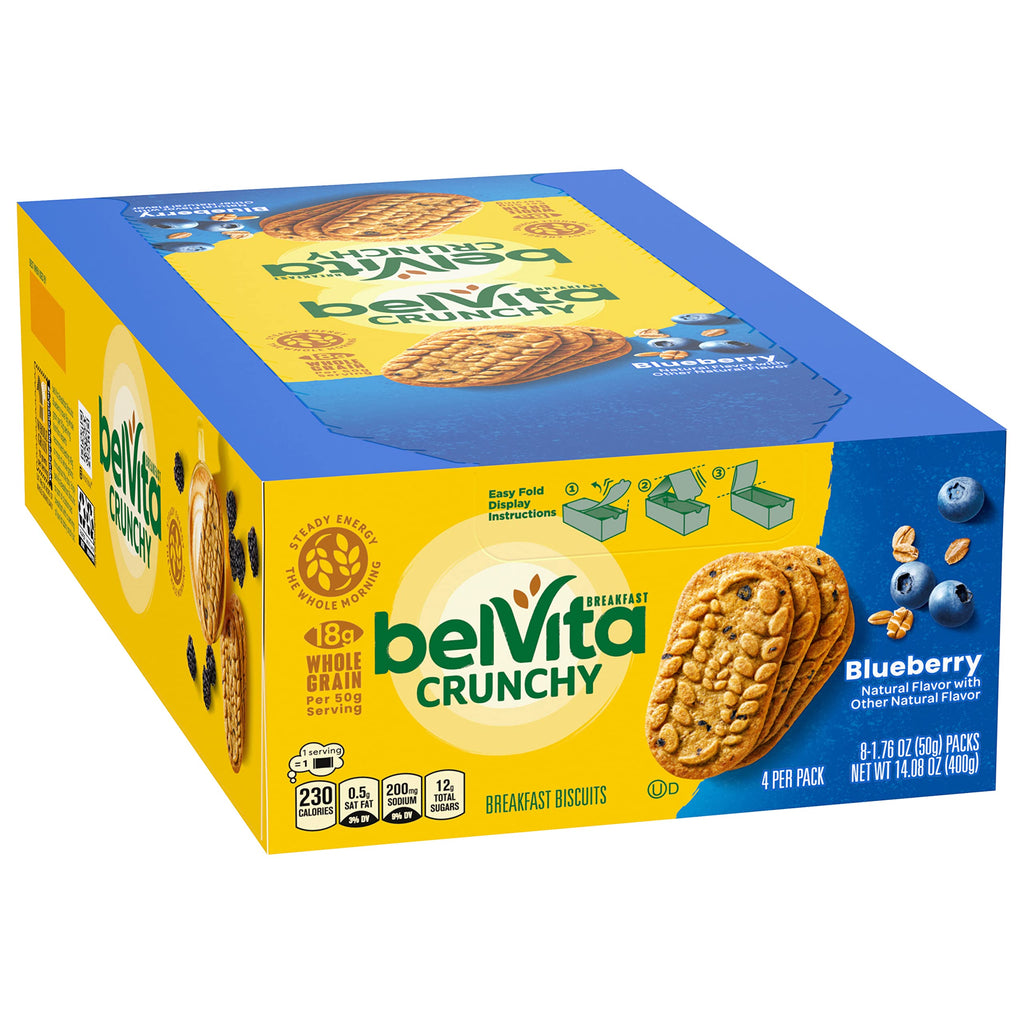 belVita Soft Baked Breakfast Bars, Oats & Chocolate, 6 Boxes of 5 Packs (1 Biscuit Per Pack)