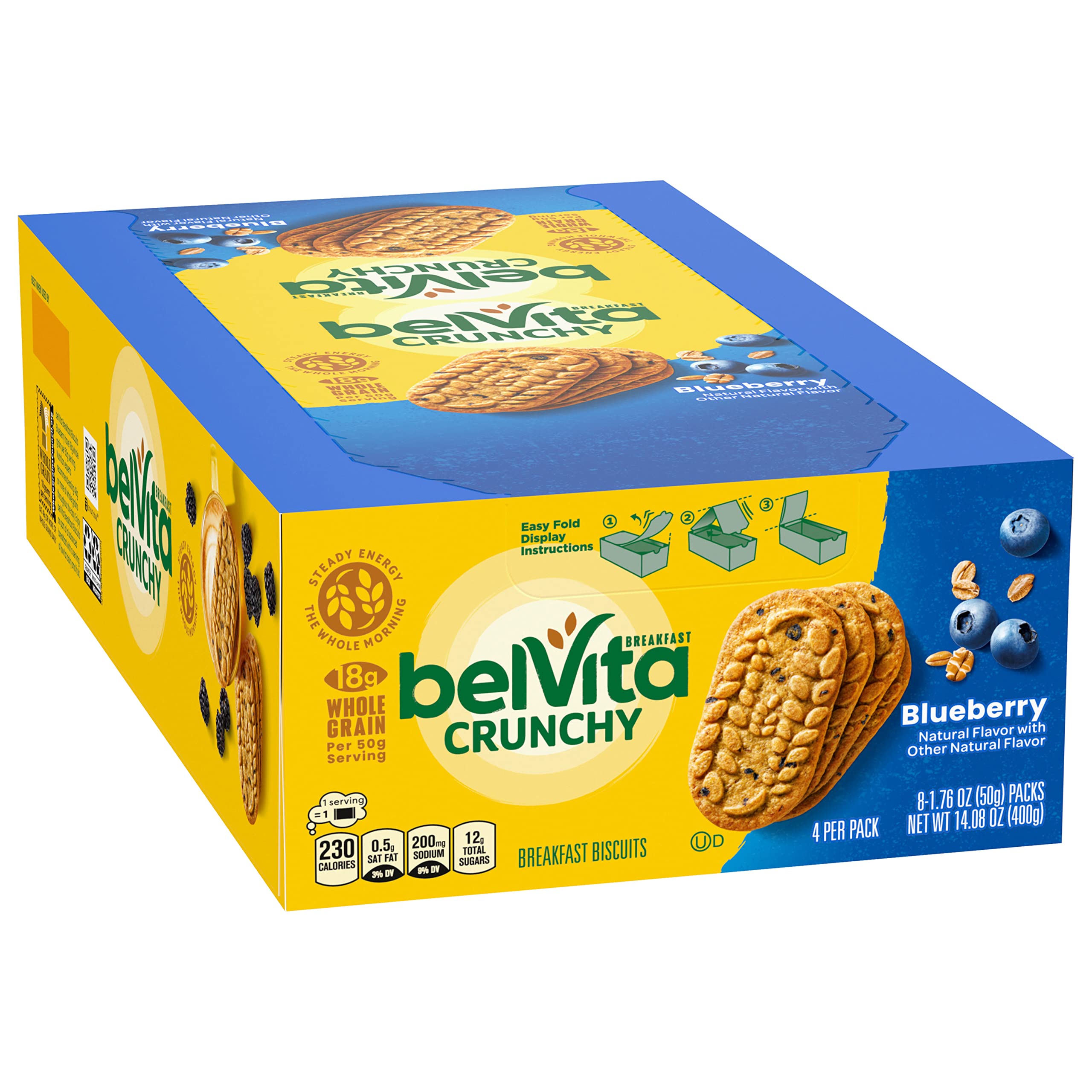 belVita Soft Baked Breakfast Bars, Oats & Chocolate, 6 Boxes of 5 Packs (1 Biscuit Per Pack)