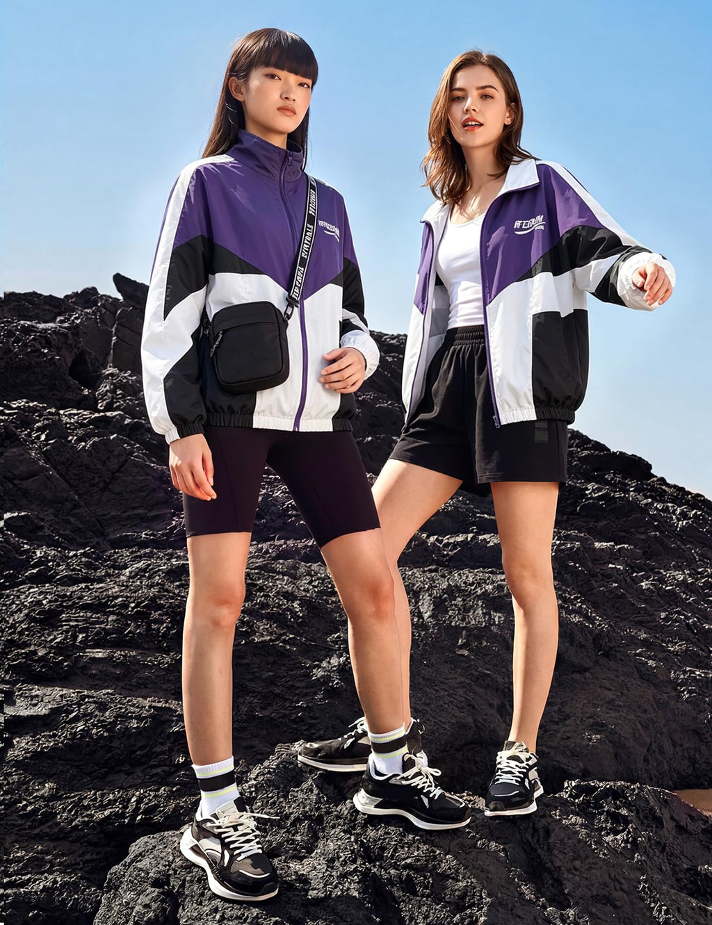 Wyeysyt Women Windbreaker Jacket Y2k Varsity Jackets Oversized Vintage 90s Jacket