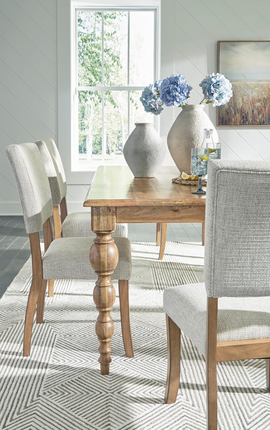 Signature Design by Ashley Rybergston Casual Dining Table with 4 Legs, Light Brown