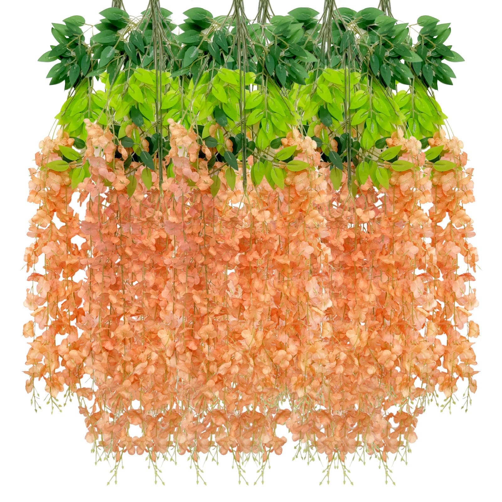 5 Pack Pink Wisteria Hanging Flowers Garland, 3.77 Feet Artificial Flower Vines, Fake Wisteria, Artificial Vines Hanging Garland for Backdrop Outdoor Yard Garden Decor