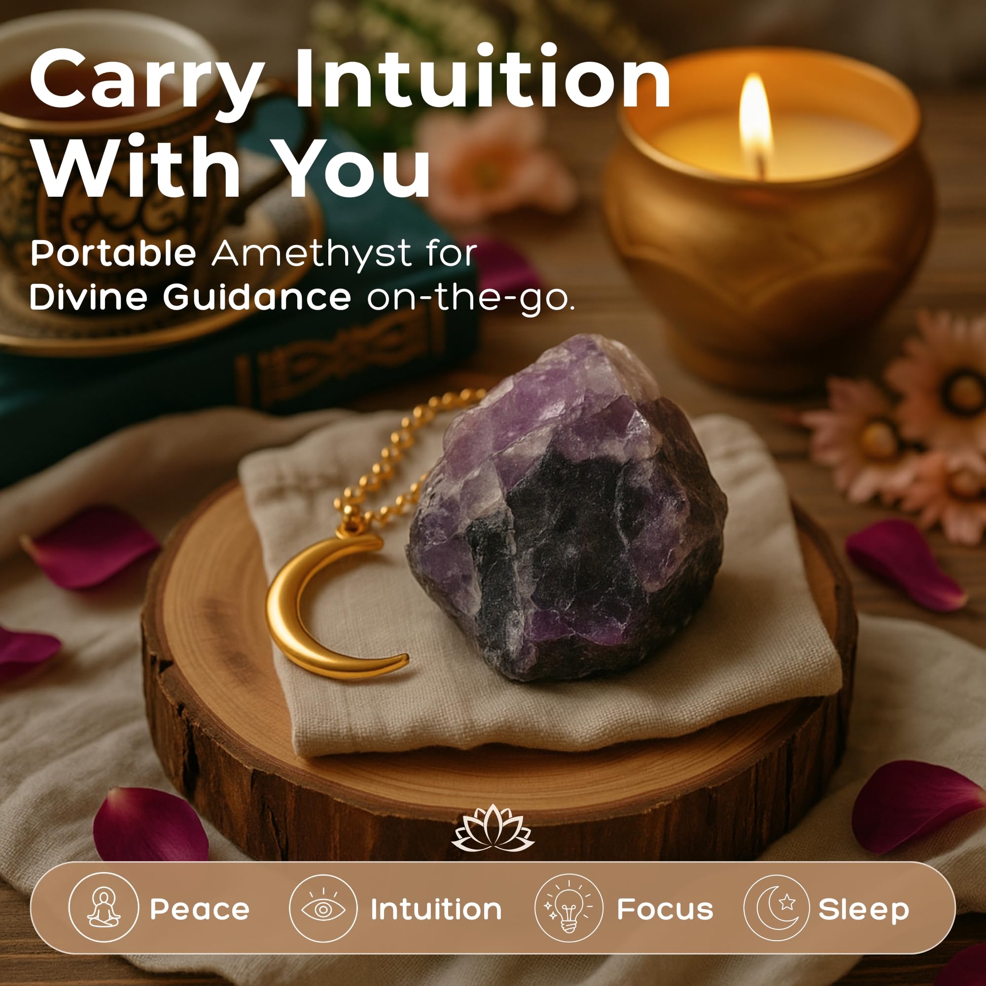 Anima Premium 7 Chakra Healing Crystals Set for Energy Alignment - Large Raw Amethyst, Rose Quartz, Citrine, Lapis Lazuli, Clear Quartz, Tigers Eye & Red Jasper - Wooden Gift Box & Guidebook Included
