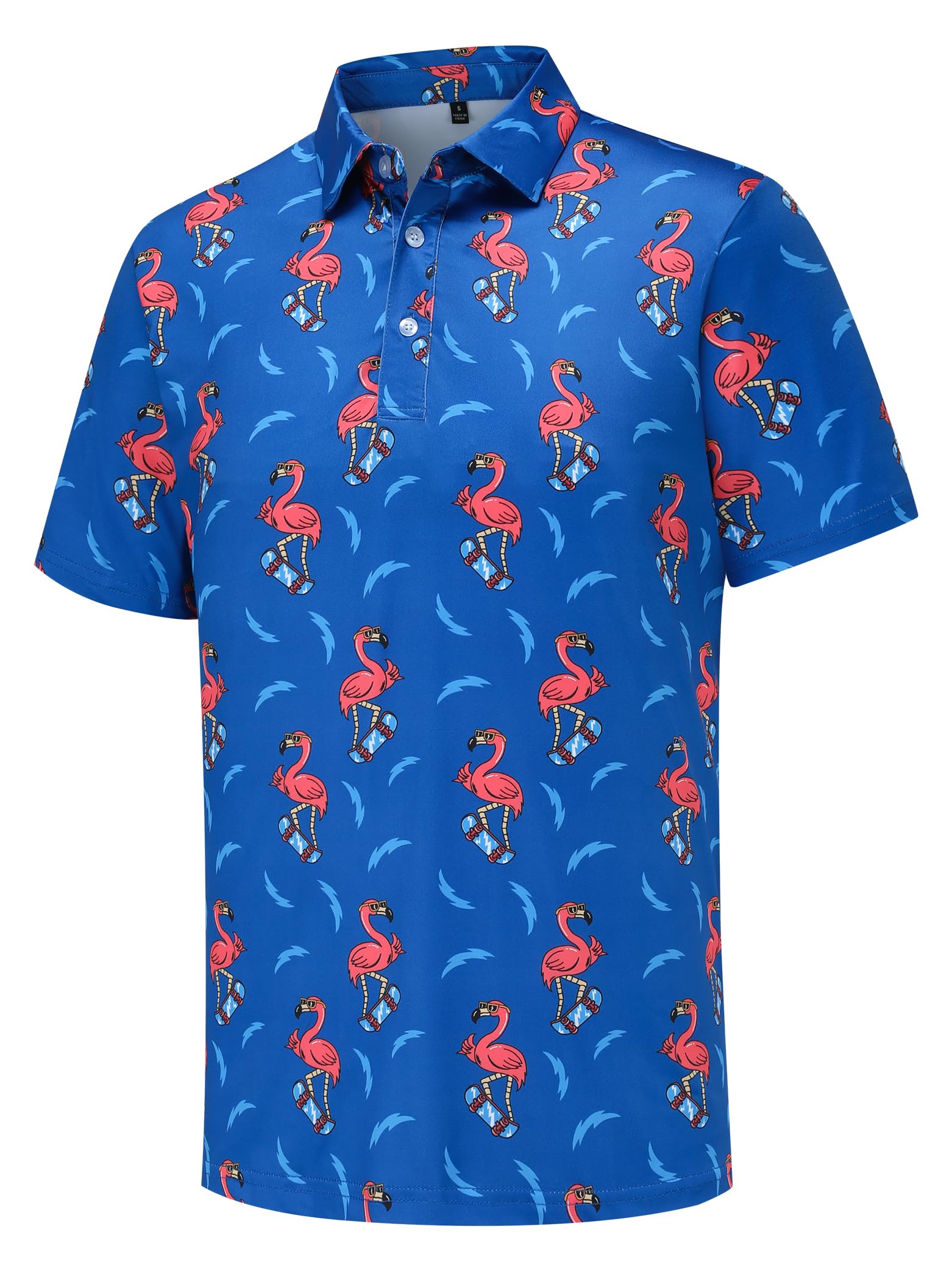 Men's Golf Polo Shirts Funny Golf Shirts for Men Performance Moisture Wicking Quick Dry Athletic Short Sleeve Shirts