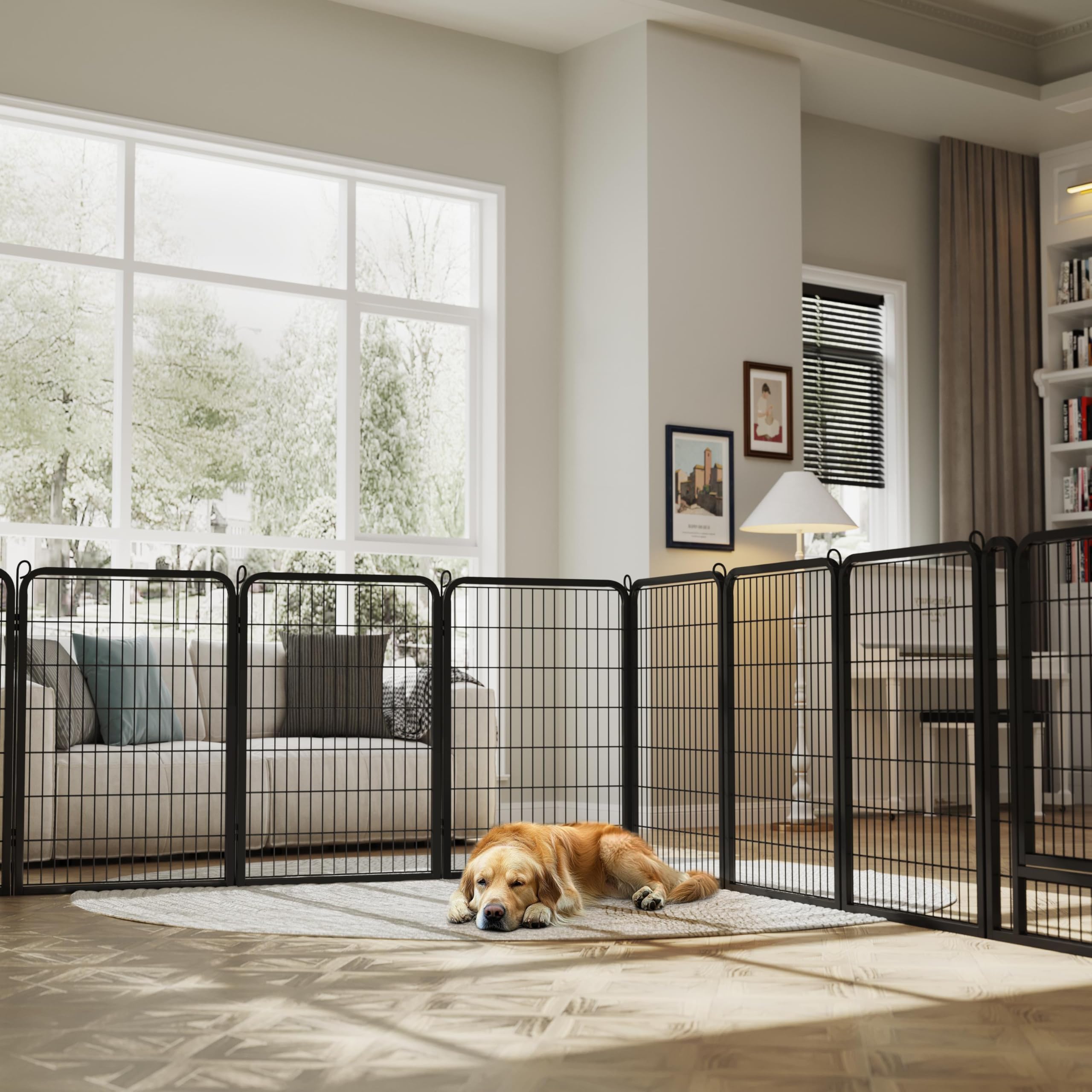 Yaheetech Dog Playpen, 24 inch 2 Panels Dog Pen for Indoor Heavy Duty Puppy Exercise Pen Metal Pet Fence for RV Camping/Yard/Garden