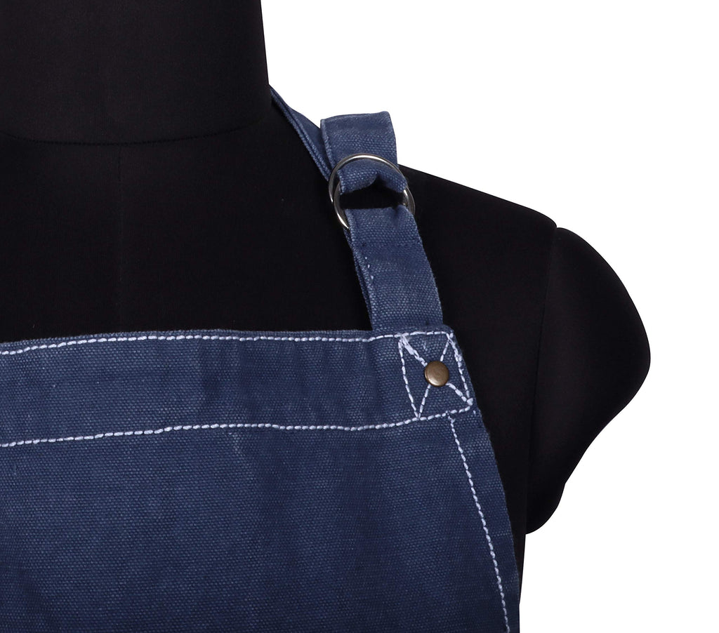 AMOUR INFINI Cotton Aprons for Women with Pocket, Adjustable Strap & Waist Ties - Washable Aprons for Baking, Cooking, Gardening (27.5 x 33 Inches - Blooming Floral)