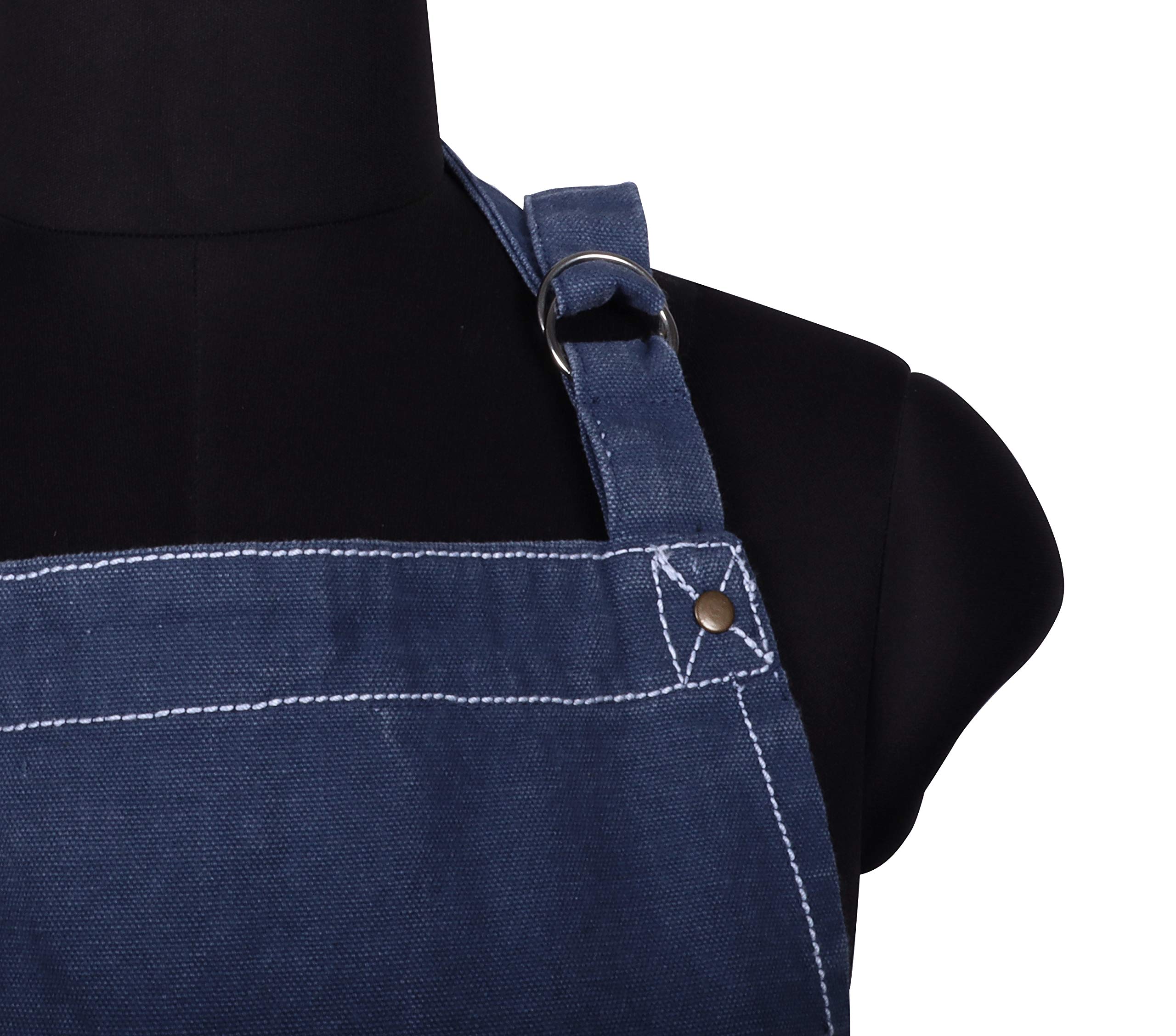 AMOUR INFINI Cotton Aprons for Women with Pocket, Adjustable Strap & Waist Ties - Washable Aprons for Baking, Cooking, Gardening (27.5 x 33 Inches - Blooming Floral)
