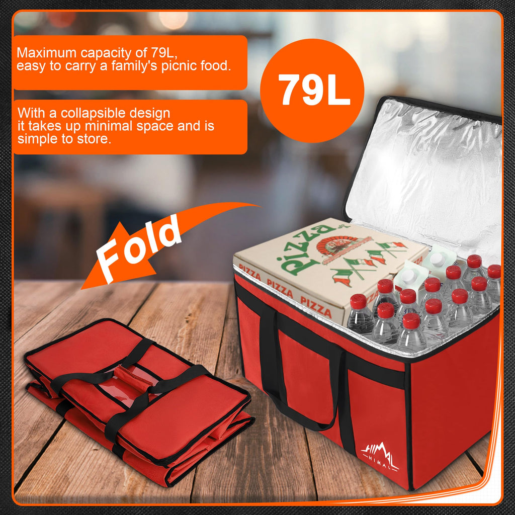 Himal Outdoors Insulated Food Delivery Bag XXXL-23Wx15Hx14D inches Premium Insulated Grocery Bag for HOT/COLD Food Delivery, Fit for Uber Eats, Doordash, Commercial Catering Transportation