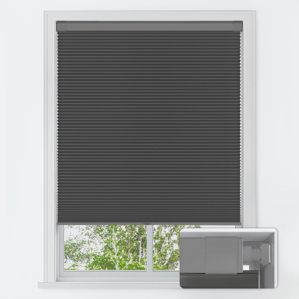 LazBlinds No Tools No Drill Cordless Cellular Shades, Blackout Light Blocking Honeycomb Shades for Home, Thermal Insulation Blinds for Windows, 20" W x 48" H, Beige