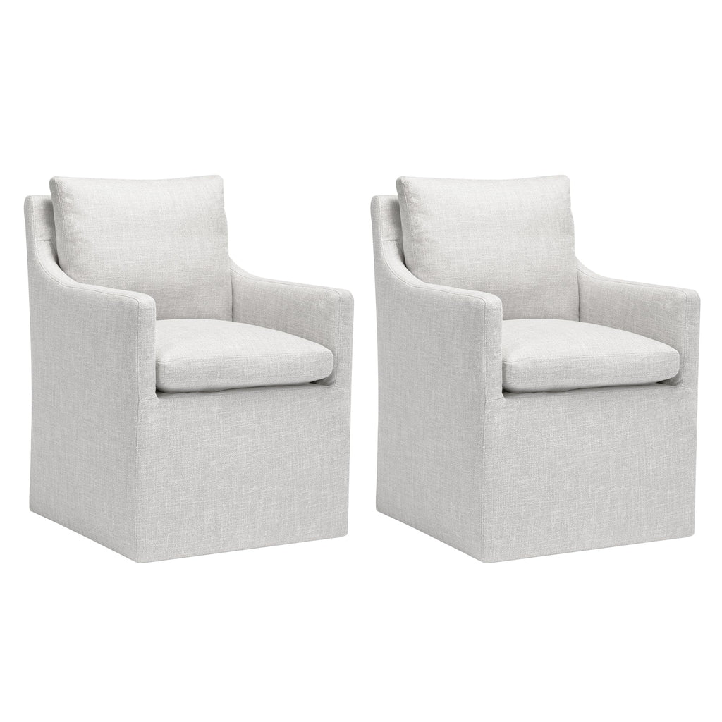 DUHOME Upholstered Dining Chair,Linen Accent Chair for Living Room,Single Sofa with 4 Casters,Upholstered Armchair for Bedroom Reading Waiting Kitchen Dining Room
