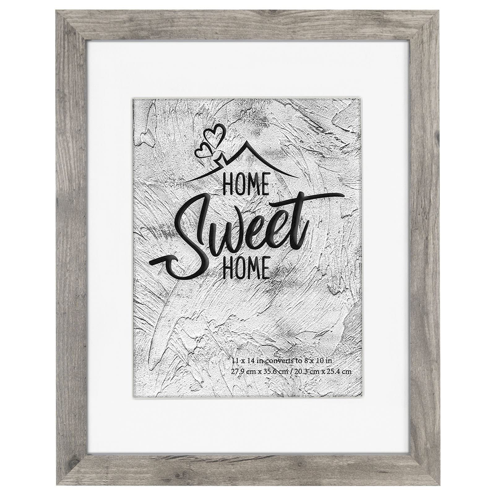 Califortree Black 11x14 Picture Frame - Display Photos 8x10 with Mat or 11x14 Without Mat - HD Glass Inside, Set of 2