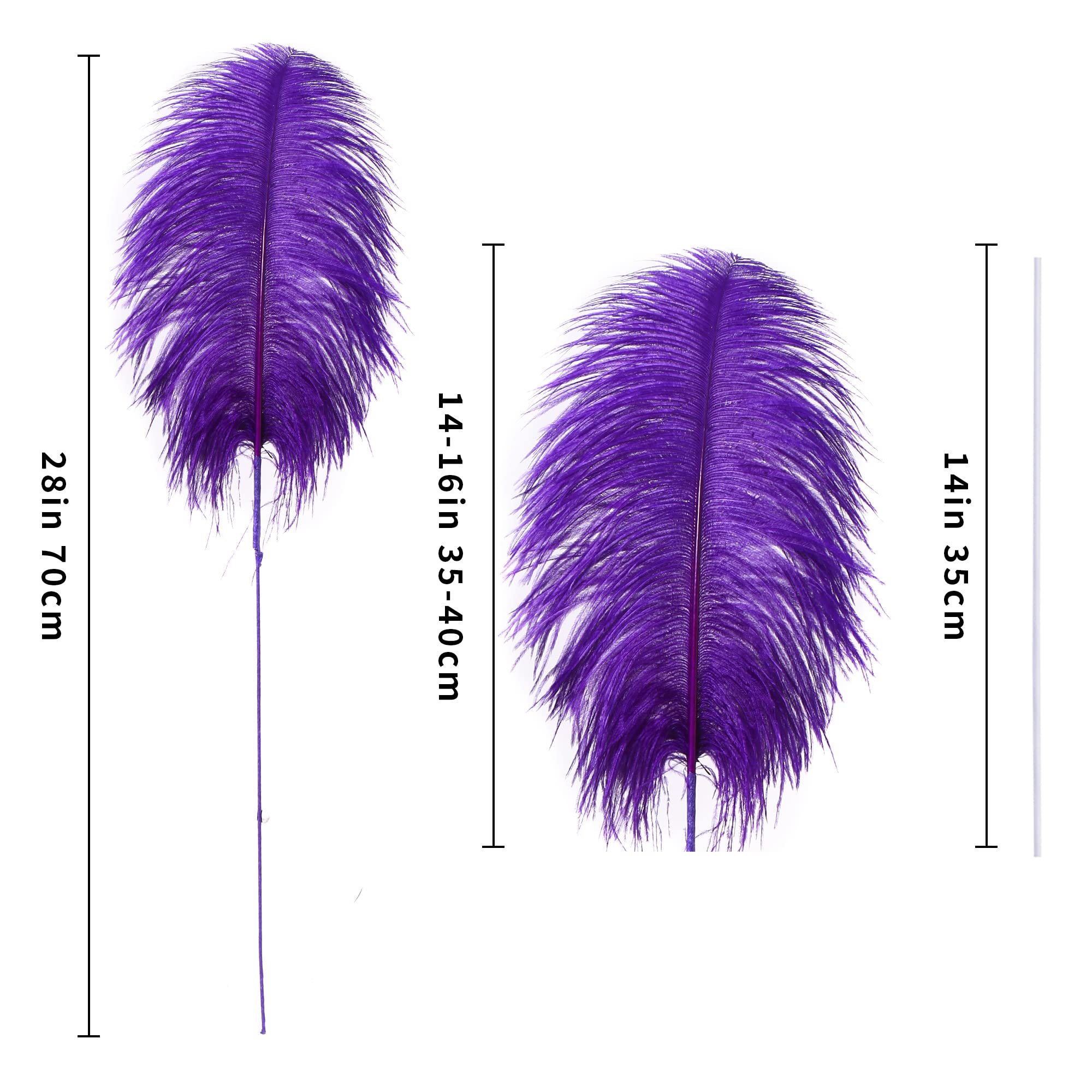 Ballinger Black Ostrich Feathers Bulk - Making Kit 12Pcs 16-18inch Large Ostrich Feathers for Floral Arrangement, Vase, Wedding Party Centerpieces and Halloween Home Decor
