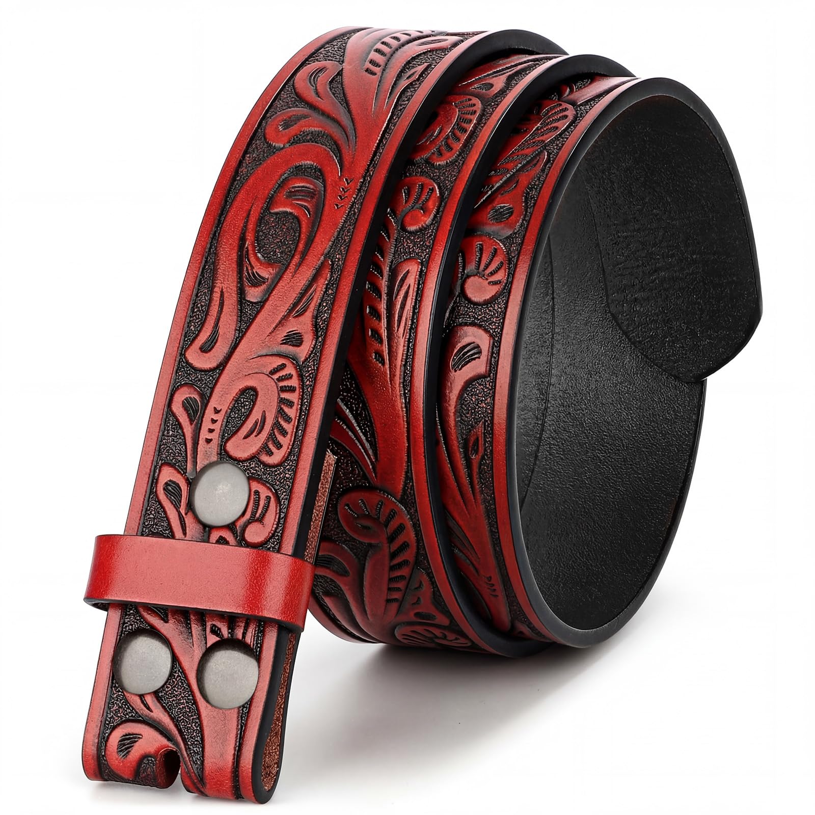 BELTROAD Western Leather Belt Strap for Men Women Cowboy Cowgirl Leather Mens Belts for Jeans Birthday Christmas Belt Gifts