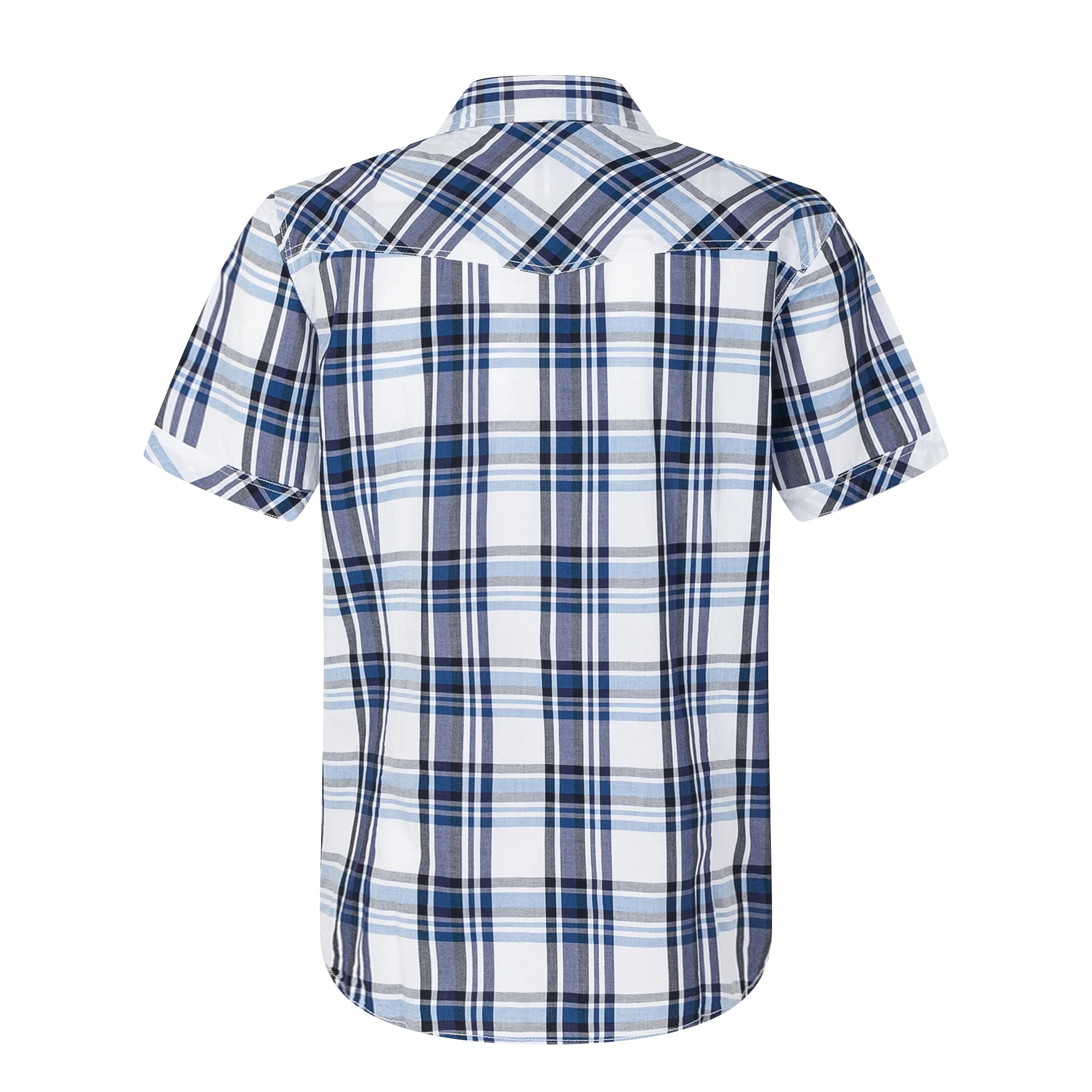 Men's Western Snap Casual Shirt Two Pocket Short Sleeve Shirt