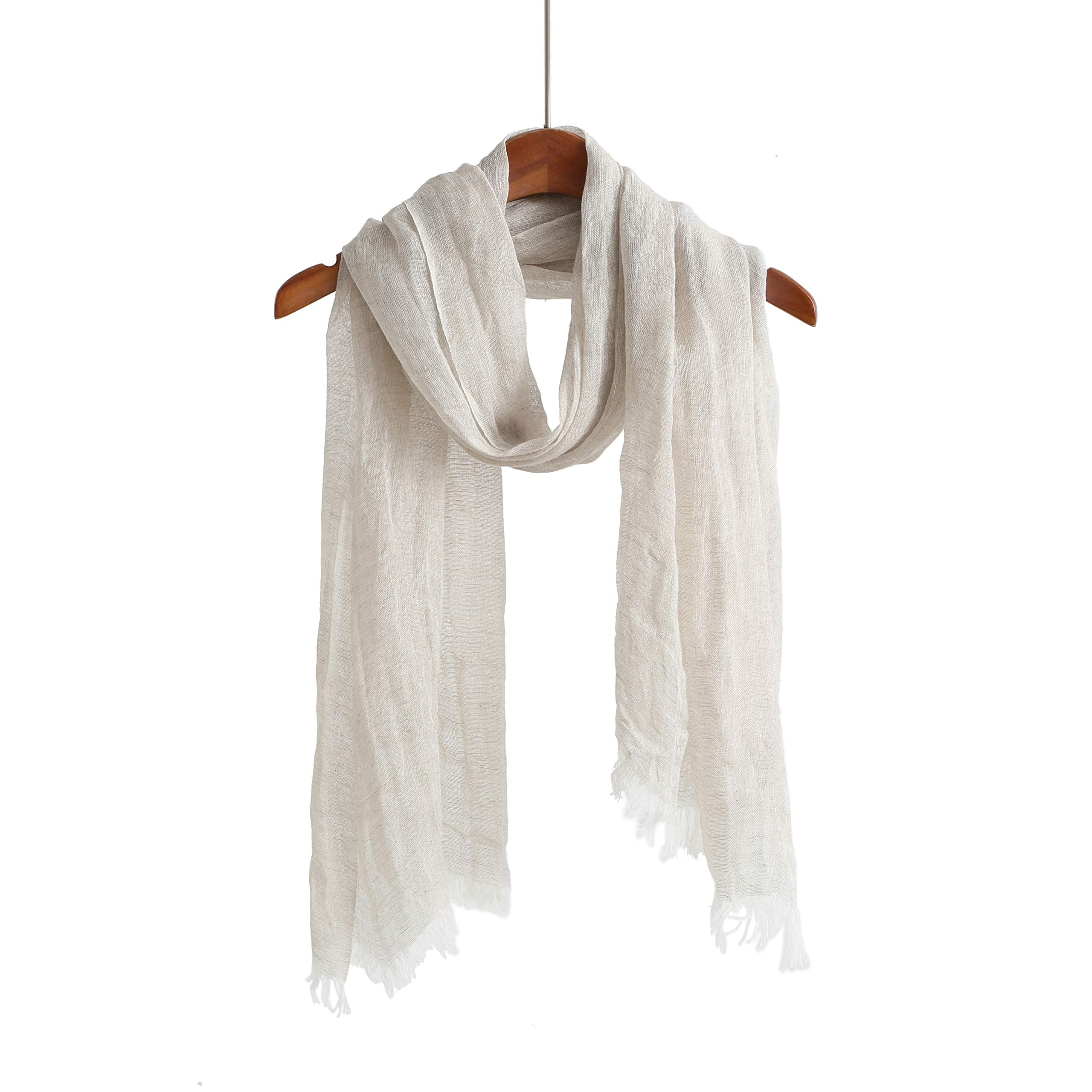 Jeelow Lightweight Summer Scarf Light Shawl Wrap Linen Feel Scarves For Men And Women