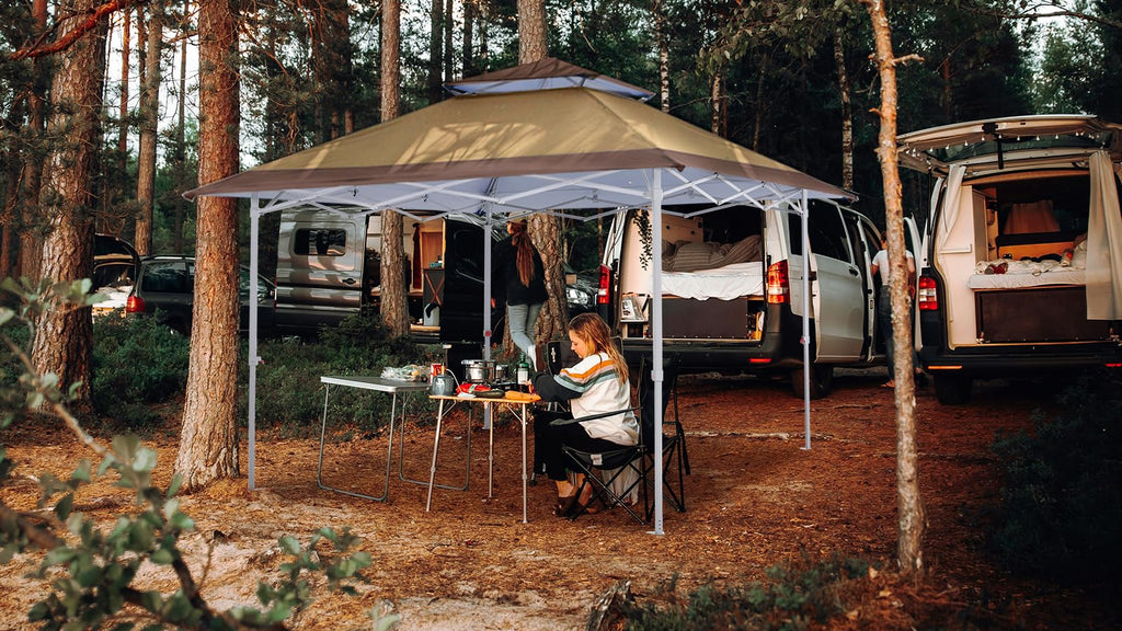 COOSHADE 13x13Ft Pop Up Canopy Tent Instant Folding Shelter 169 Square Feet Large Outdoor Sun Protection Shade(Grey)