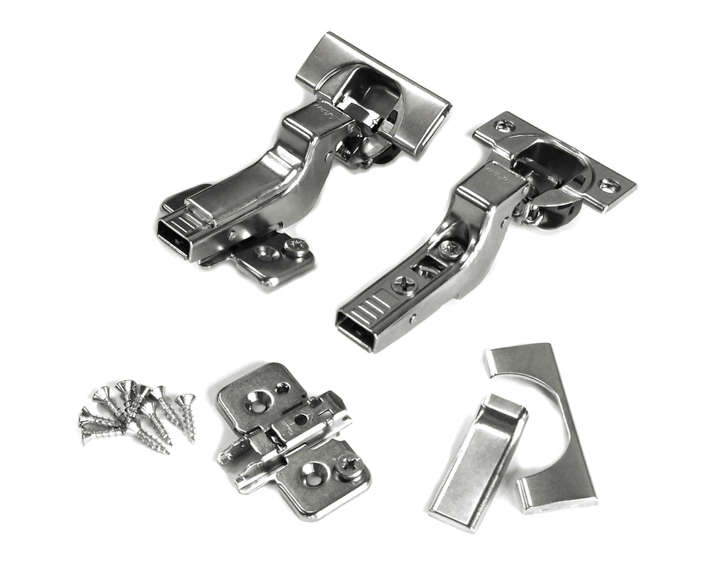 Blum Clip top BLUMOTION Soft Close Hinges, 110 Degree, Self Closing, Frameless, with Mounting Plates and Hinge Cover Plates (Inset - 8 Pack (4 Pair))