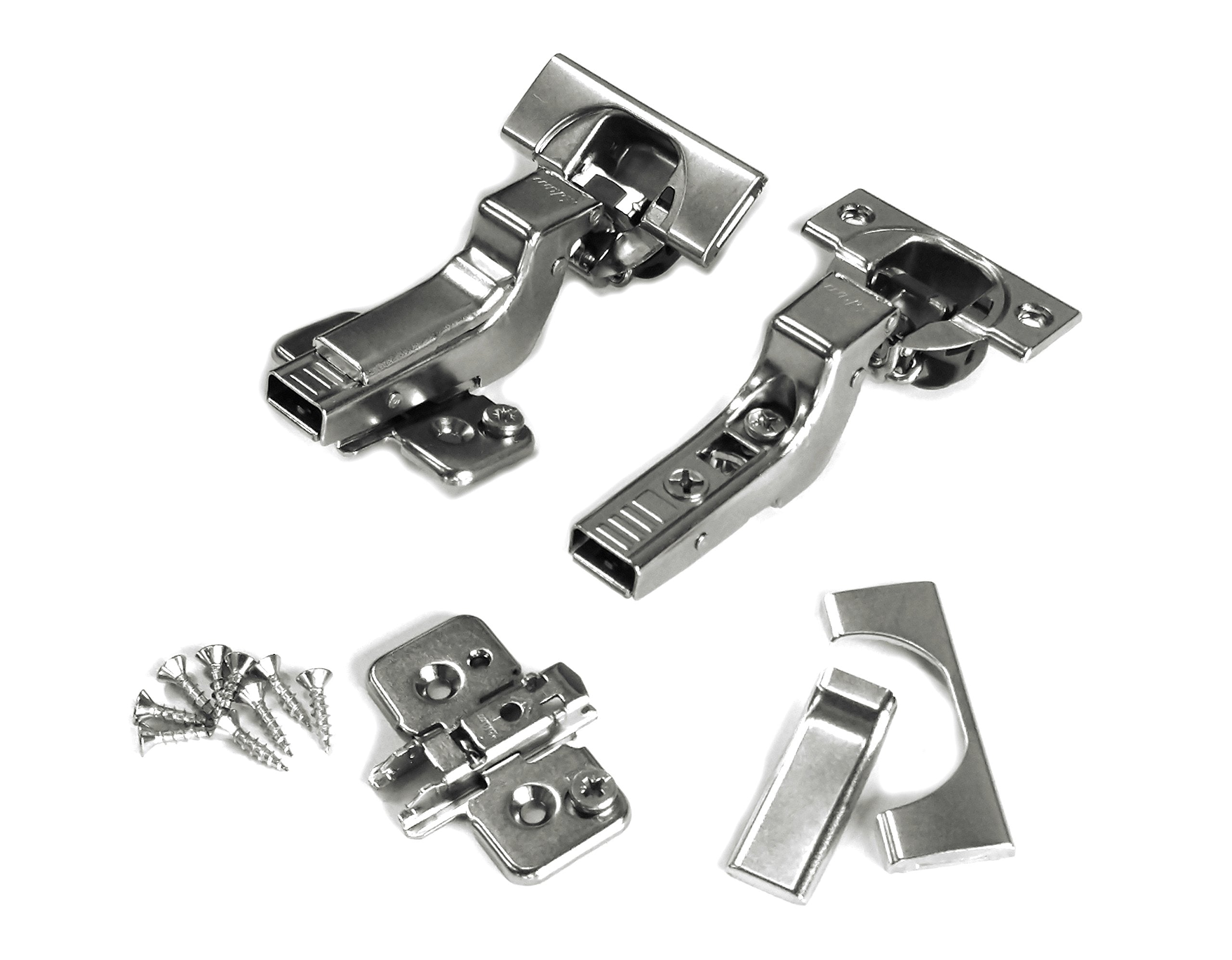 Blum Clip top BLUMOTION Soft Close Hinges, 110 Degree, Self Closing, Frameless, with Mounting Plates and Hinge Cover Plates (Inset - 8 Pack (4 Pair))