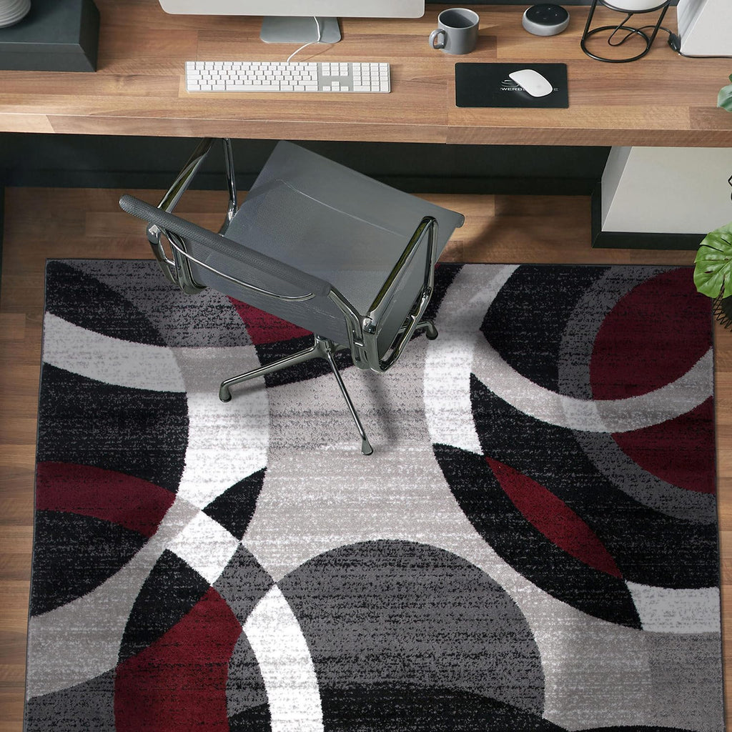 Rugshop Contemporary Modern Circles Abstract Area Rug 2' x 3' Blue
