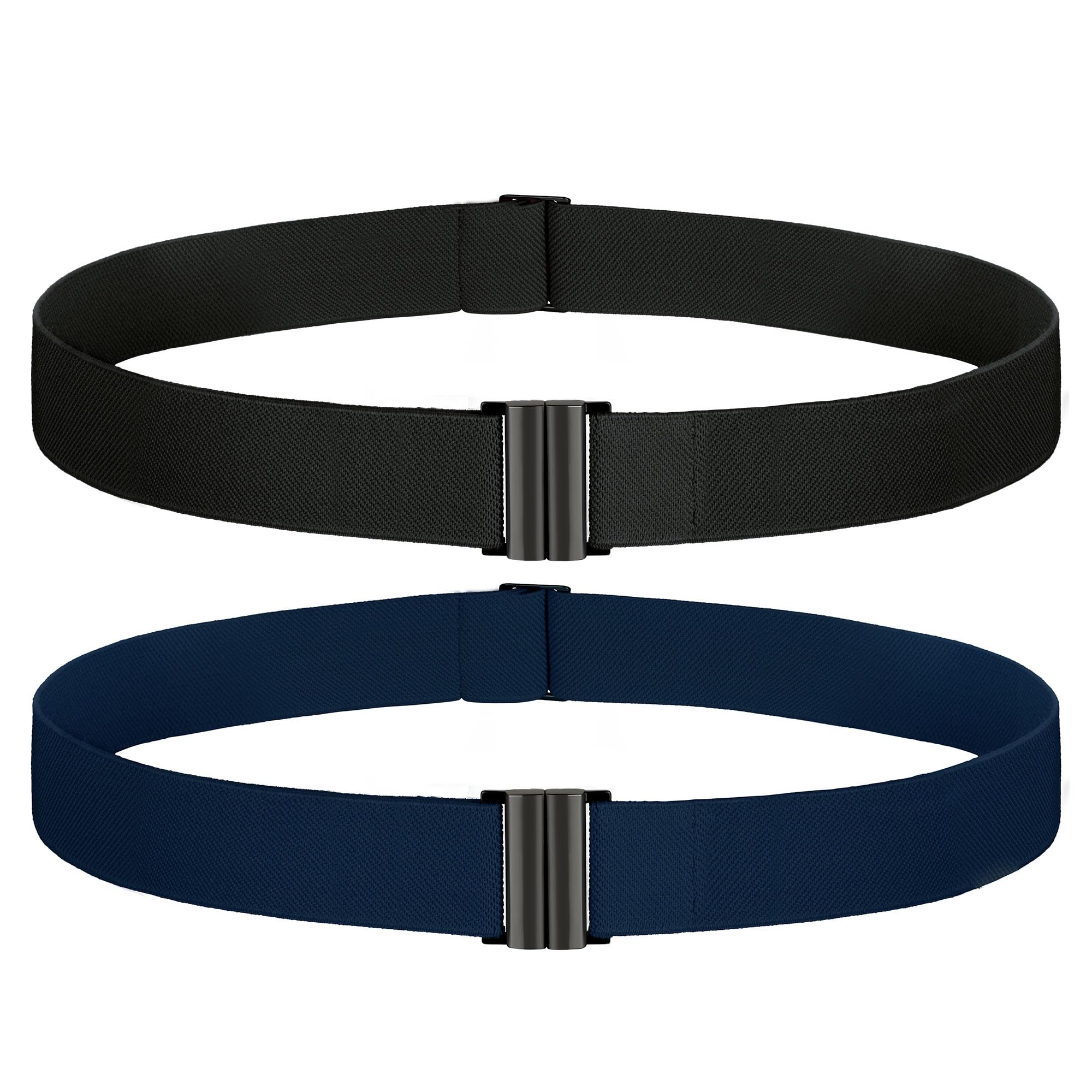 TOURZOO No Show Invisible Belt for Women/Men Elastic Web Strap Waist Stretch Belt with Flat Buckle for Jeans Pants Dresses
