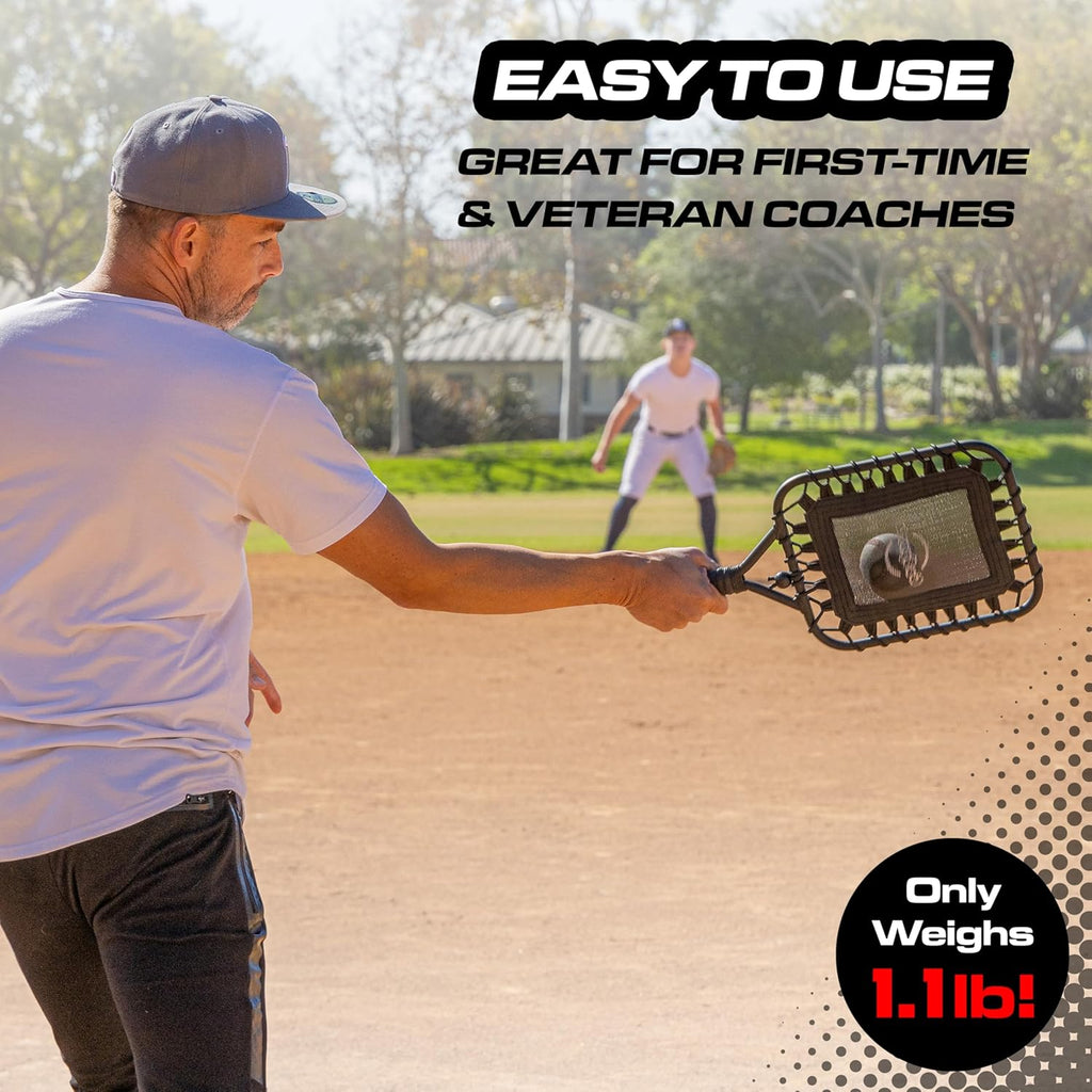 GoSports Fungo Baseball Racket for Fly Balls, Grounders, and Line Drives - Baseball and Softball Training Equipment for Coaches and Parents