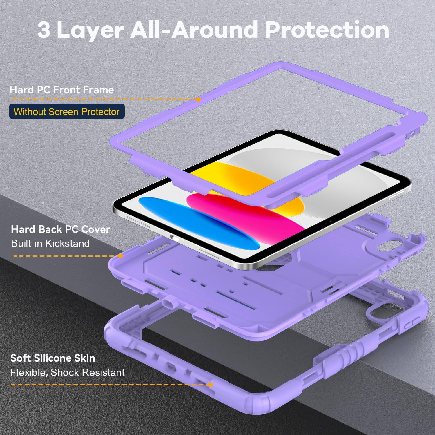 OKP Case for iPad 9th/ 8th/ 7th Generation (2021/2020/2019), Heavy Duty 10.2 inch iPad Shockproof Rugged Protective Cover with Built-in Stand, Hard iPad 9 8 7 Gen Cases for Kids Girls Boys, Black