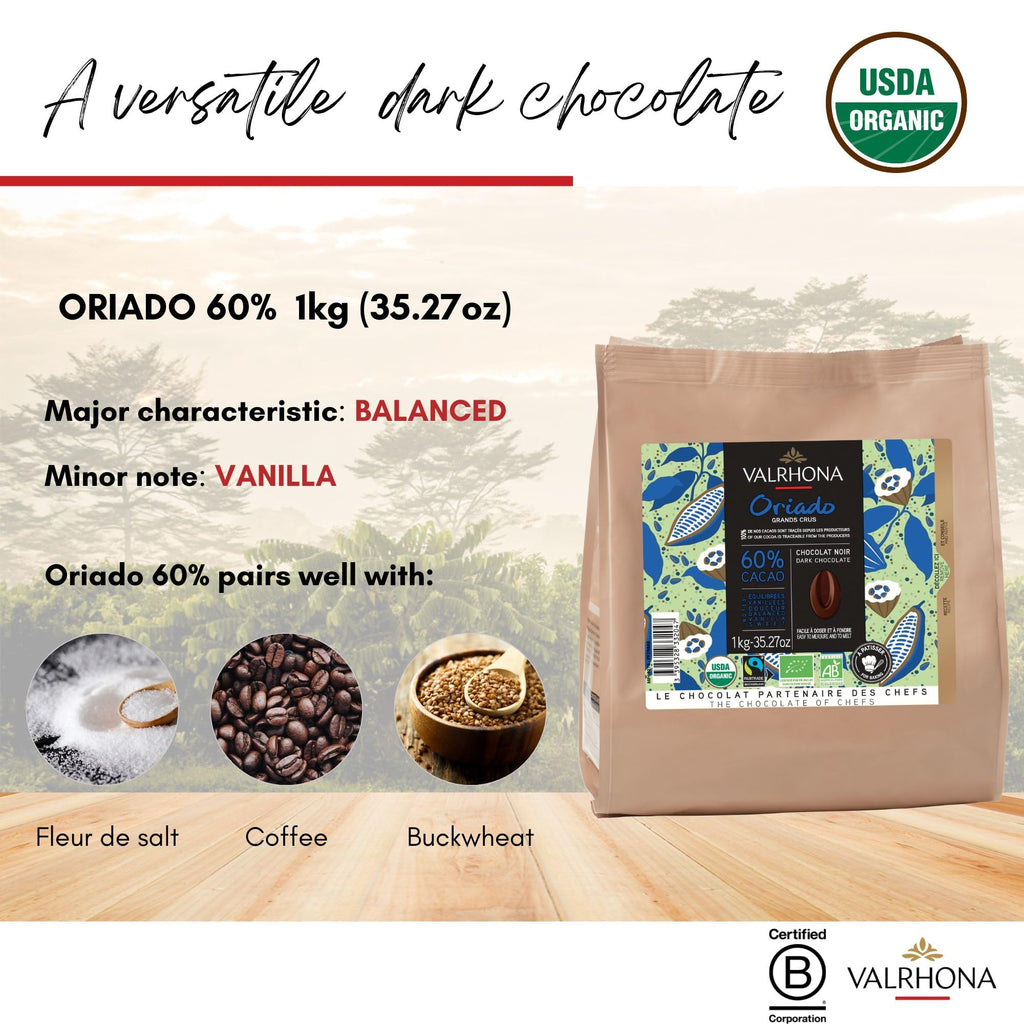 Valrhona Premium Baking Chocolate Discs (Feves), Creamy Milk JIVARA 40% w/Hints of Vanilla and Malt, and Dark Chocolate GUANAJA 70% w/Intense & Smooth with Bitter Notes, For Cookies, Cakes, and more