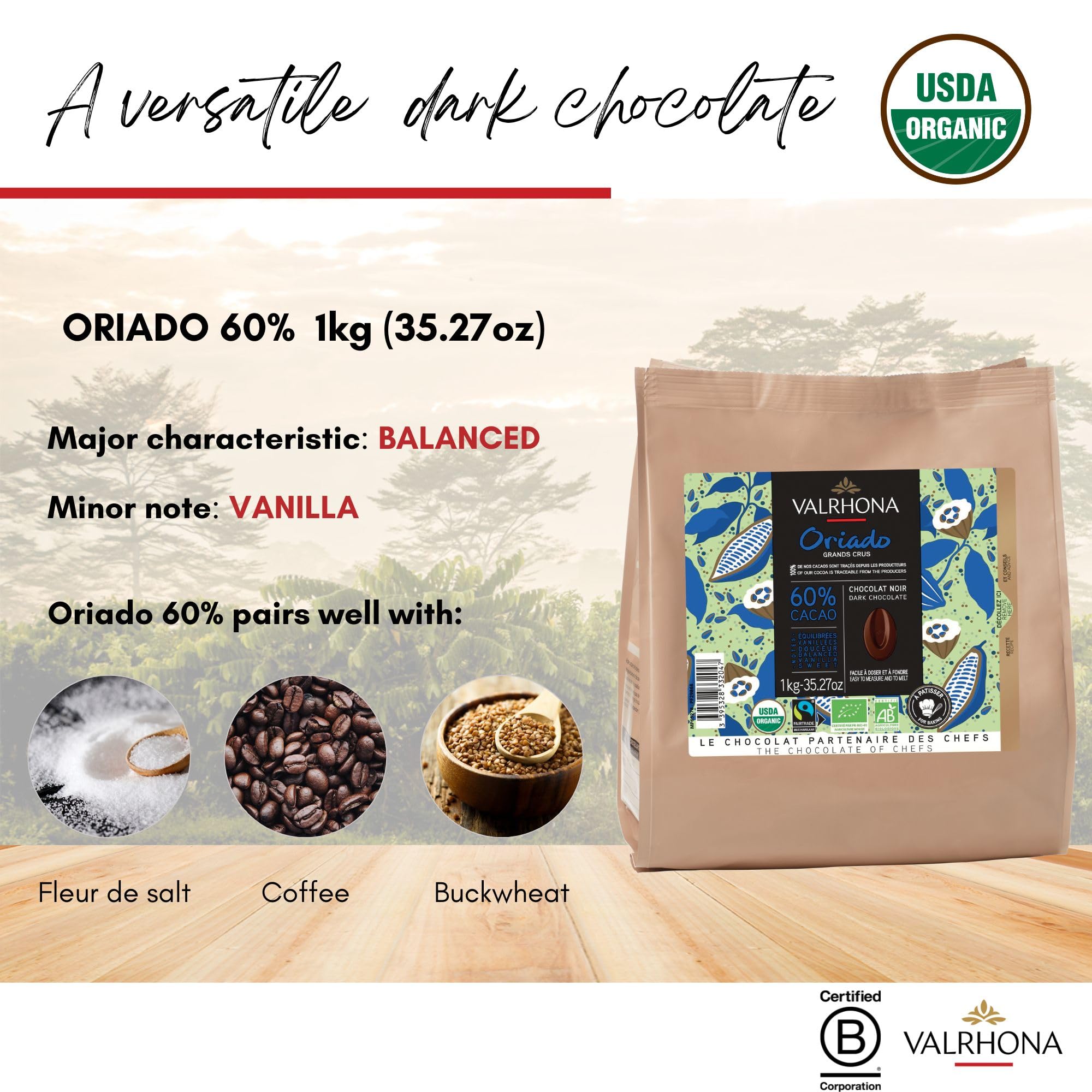 Valrhona Premium Baking Chocolate Discs (Feves), Creamy Milk JIVARA 40% w/Hints of Vanilla and Malt, and Dark Chocolate GUANAJA 70% w/Intense & Smooth with Bitter Notes, For Cookies, Cakes, and more