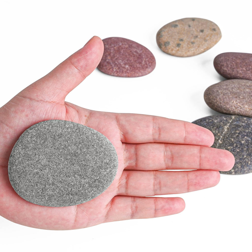 River Rocks for Painting 10 Pcs Large 2-3 Inch Flat Smooth Painting Stones Craft Rock to Paint for Kids Crafts Painting Bulk