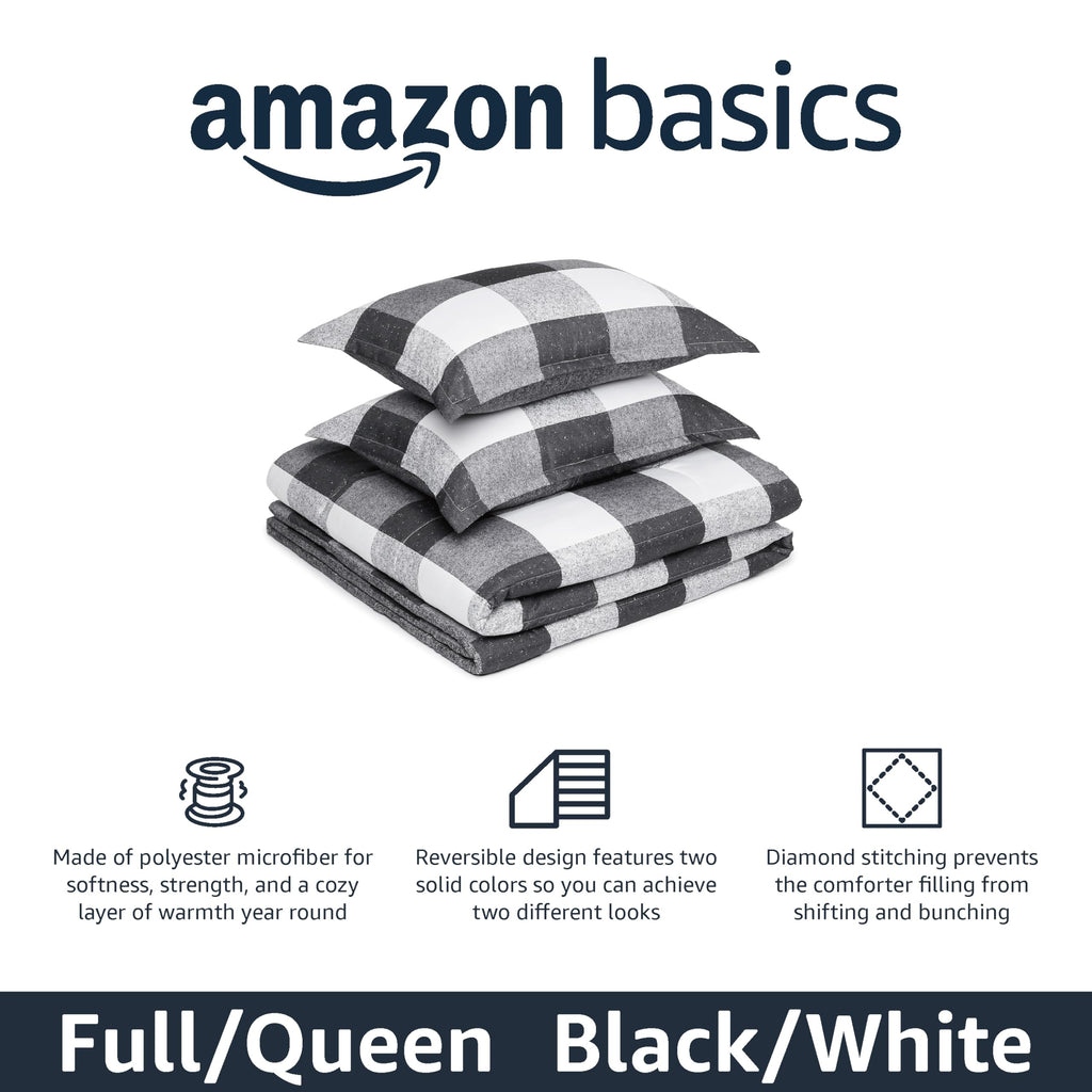 Amazon Basics Reversible Lightweight Microfiber All Season Comforter Blanket, Twin/Twin XL, Burgundy/Grey (Pack of 2)