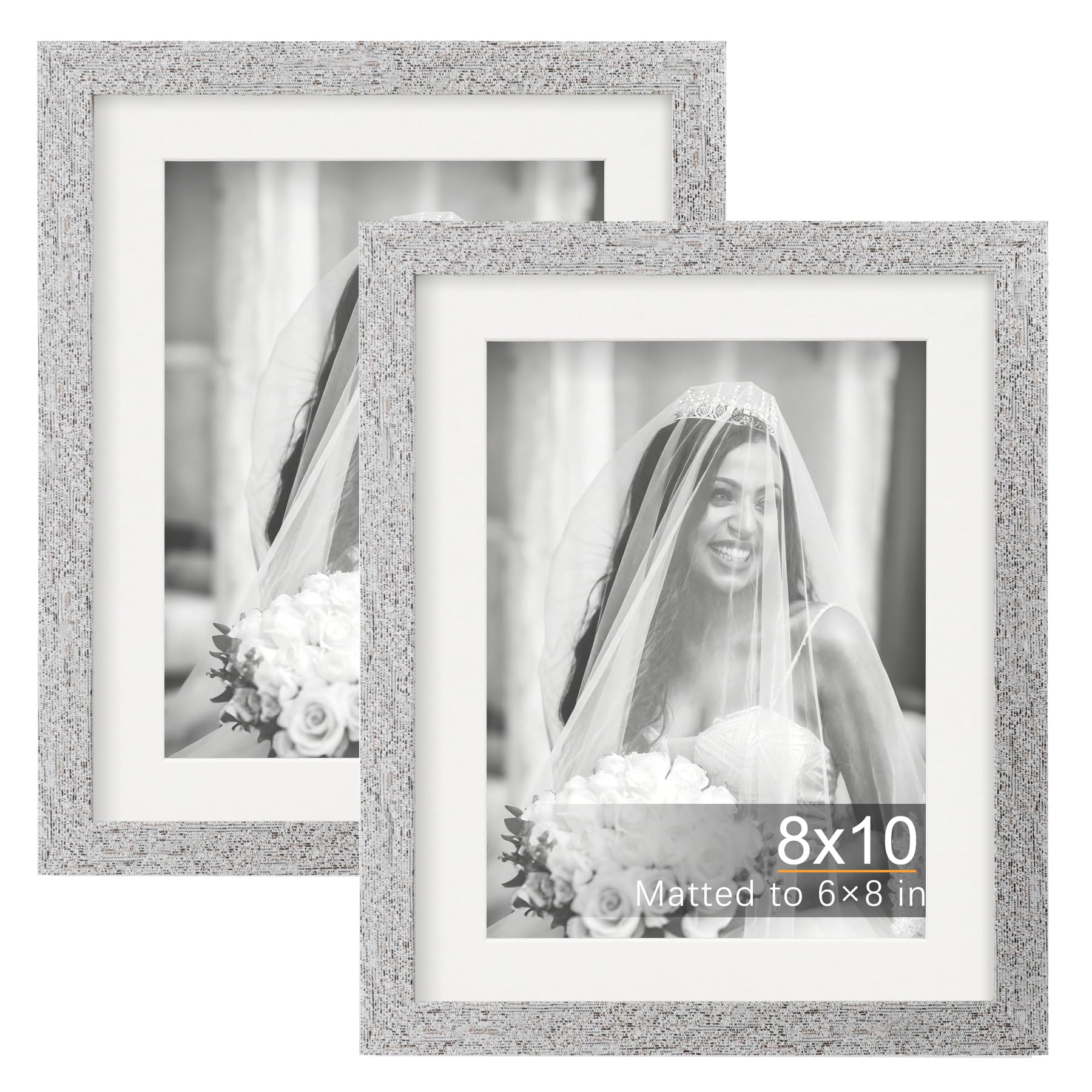 TOFOREVO Picture Frames 4x4 Set of 2 Black Wood Grain Photo Frame for Gallery Wall Mounting or Tabletop Display
