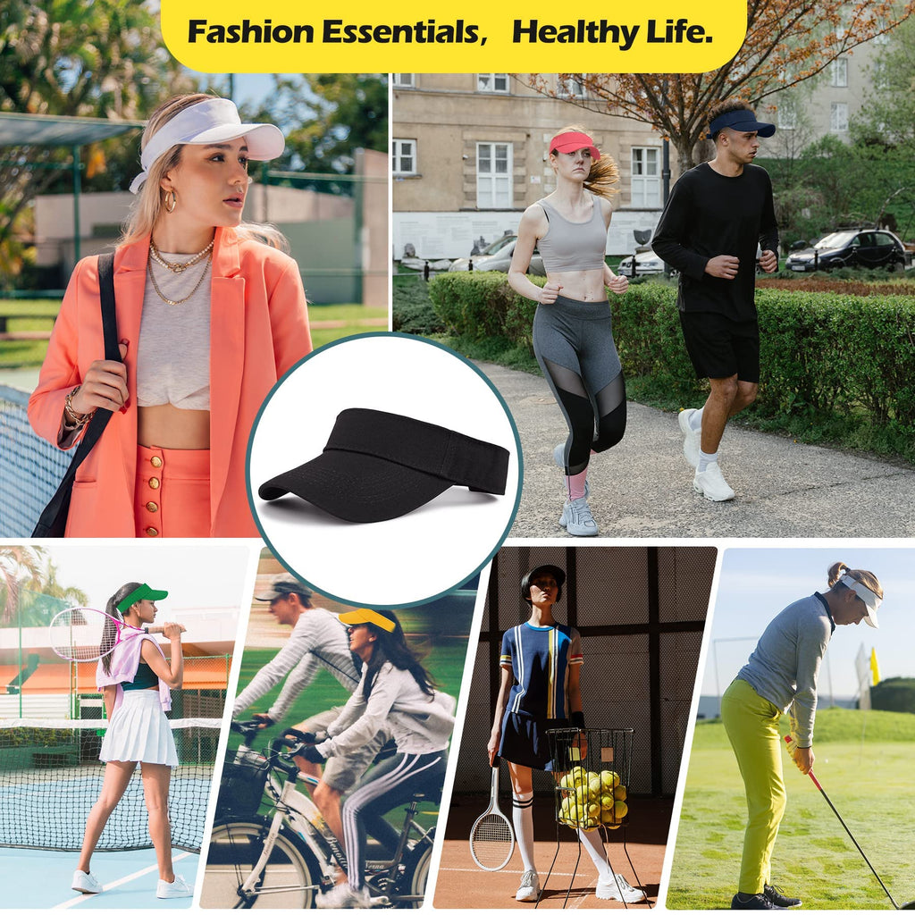 Zando 3.2" Structured Brim Sun Visor Hats for Women, Quick-Dry Lightweight Sports Visor for Golf, Tennis, Pickleball