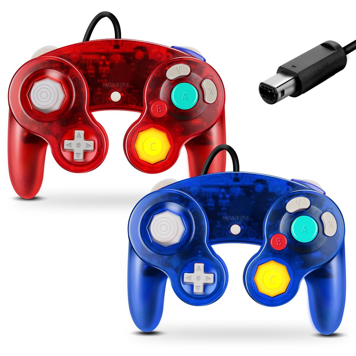 FIOTOK Gamecube Controller, Classic Wired Controller for Wii Nintendo Gamecube (Black)