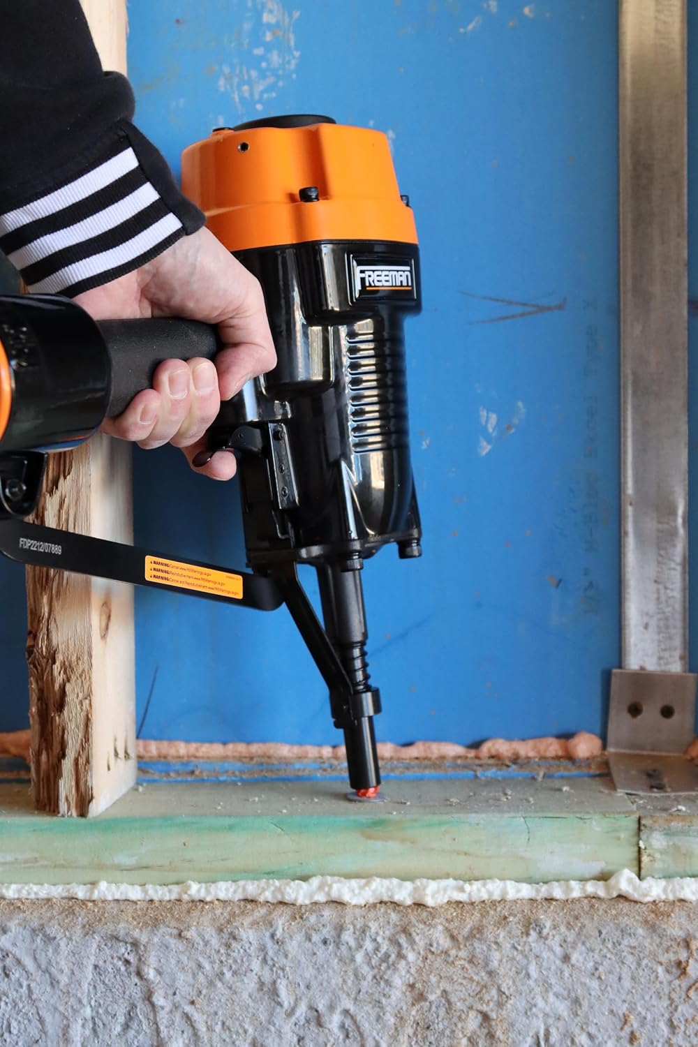 Freeman PSSCP Pneumatic 3" Single-Pin Concrete Nailer with Case | Heavy-Duty Air-Powered Nail Gun for Wood, Steel & Concrete | Compatible with Ramset & Hilti Single Pins
