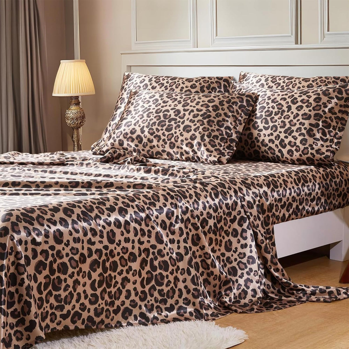 MR&HM Satin Sheets with Elastic Corner Straps, Twin Size 3-Piece Silky Bedding Set, Deep Pocket 15 Inches, Good for Hair & Skin (Twin, Black)