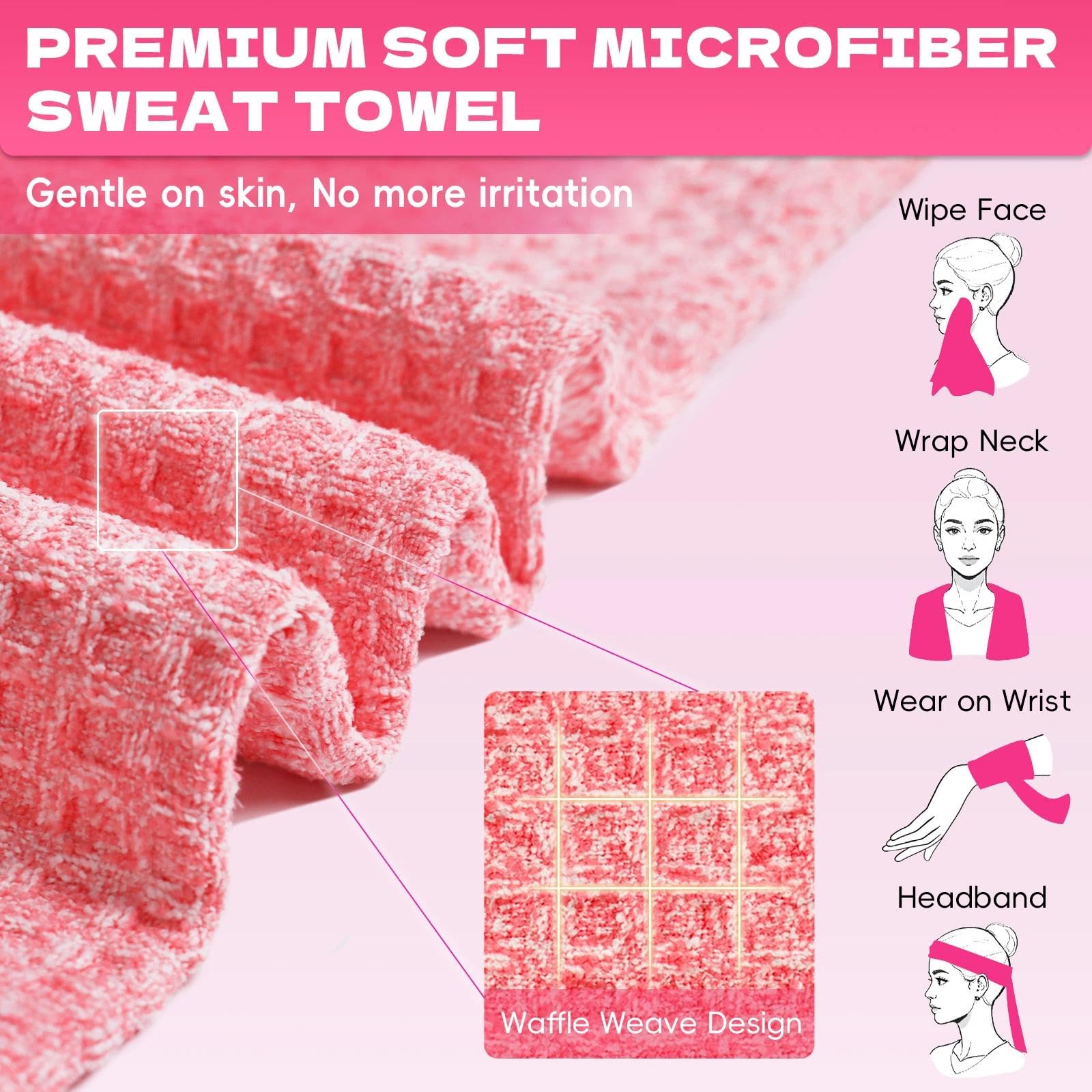 Microfiber Gym Towels for Showering Working Out Quick Dry Negative ions Large Middle Small Sizes Lightweight Gym Towel for Men Women Tennis Sports Towels for Body Hot Yoga Fitness Essentials