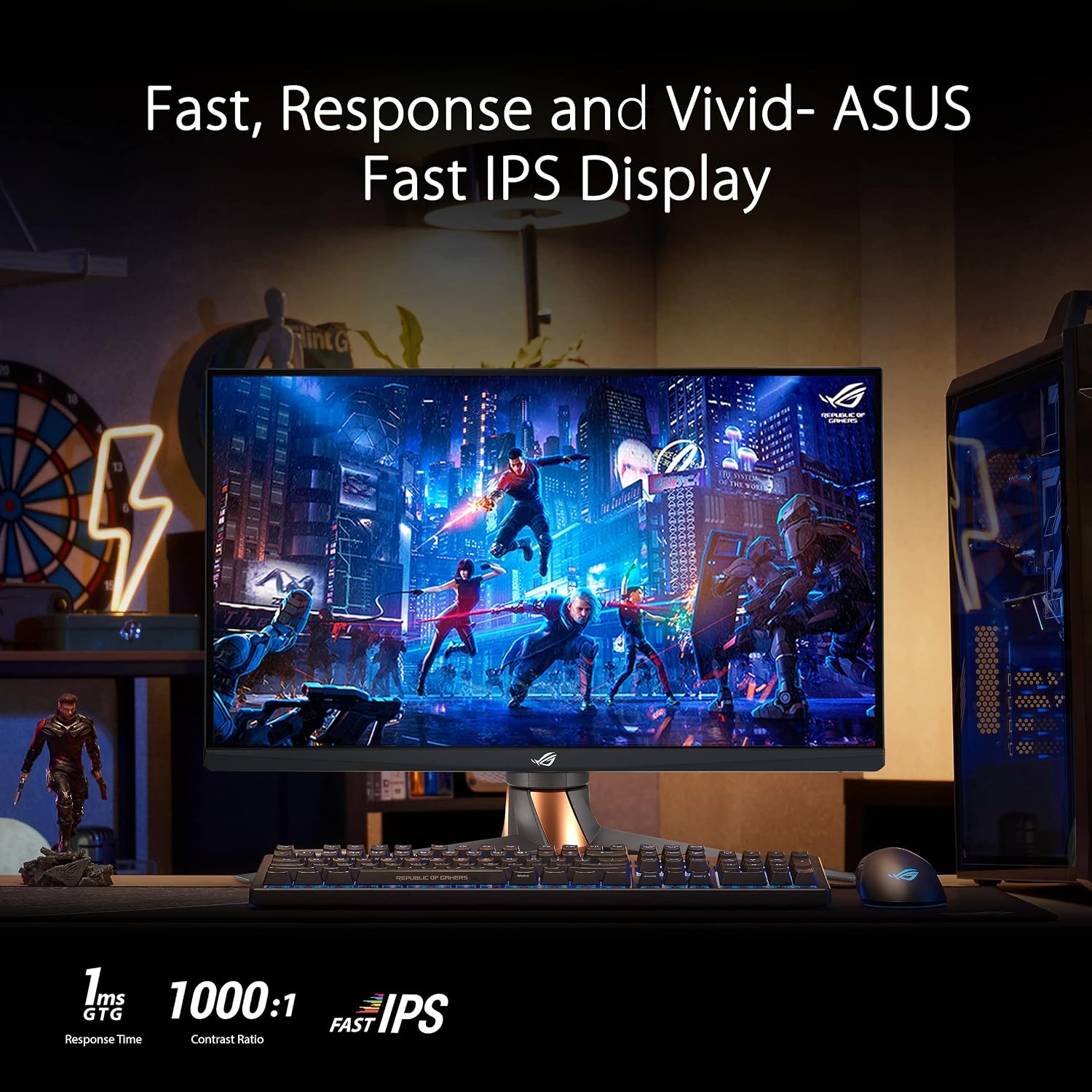 ASUS ROG Swift 27” 1440P Gaming Monitor (PG279QM) - WQHD, Fast IPS, 240Hz, 1ms, G-SYNC, NVIDIA Reflex Latency Analyzer, DisplayHDR400, Eye Care, HDMI, DisplayPort, USB, Height Adjustable,BLACK