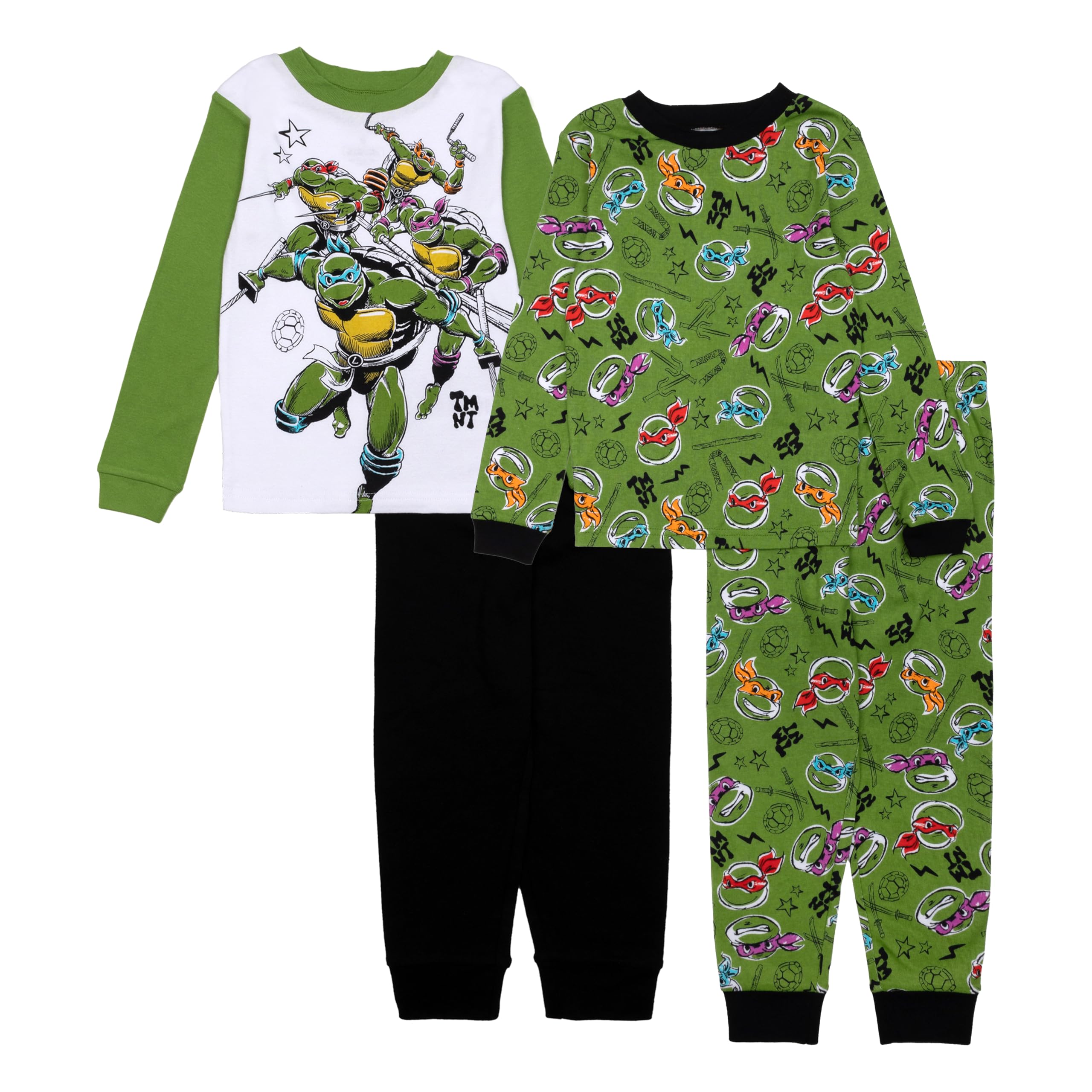 Nickelodeon Boys' 4-piece Snug-fit Cotton Short-Sleeve Matching Pajama Set, Soft & Cute for Kids