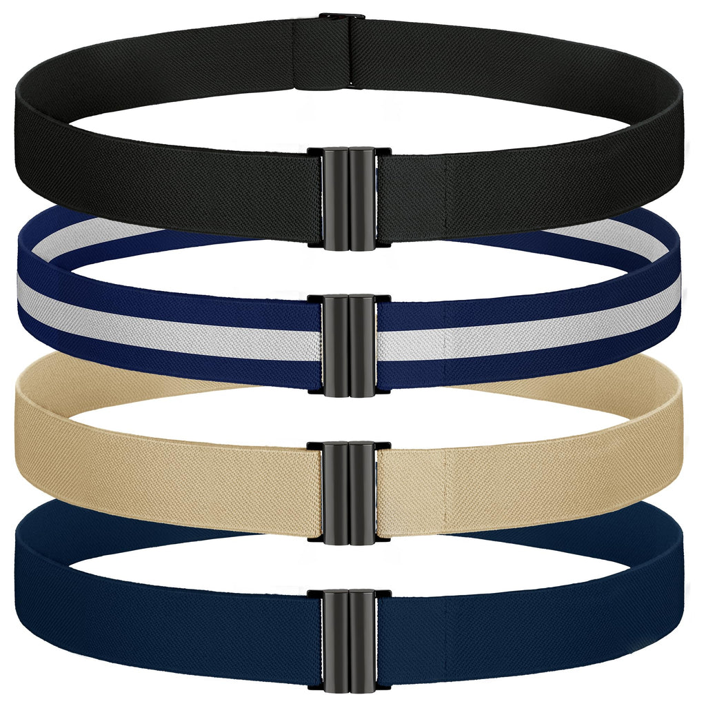 TOURZOO No Show Invisible Belt for Women/Men Elastic Web Strap Waist Stretch Belt with Flat Buckle for Jeans Pants Dresses