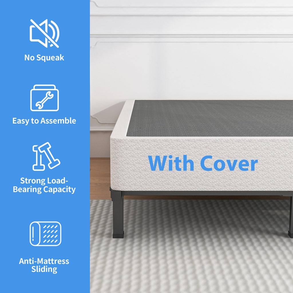 ROIL 10 Inch Twin Box Spring, Heavy Duty Metal Box Spring Mattress Foundation with Fabric Cover, 3500lbs Max Weight Capacity, Easy Assembly, Noise Free, Non-Slip