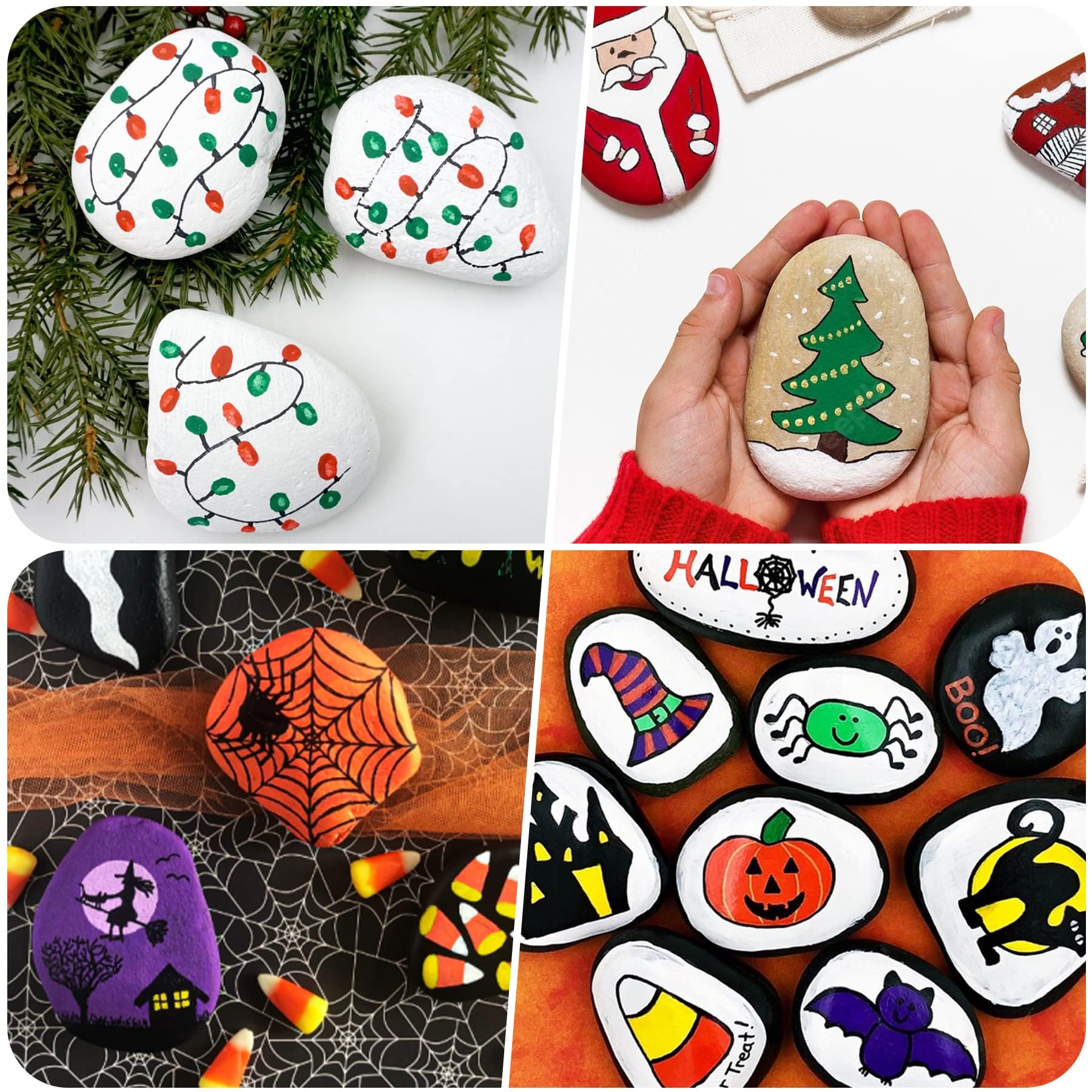 River Rocks for Painting 10 Pcs Large 2-3 Inch Flat Smooth Painting Stones Craft Rock to Paint for Kids Crafts Painting Bulk
