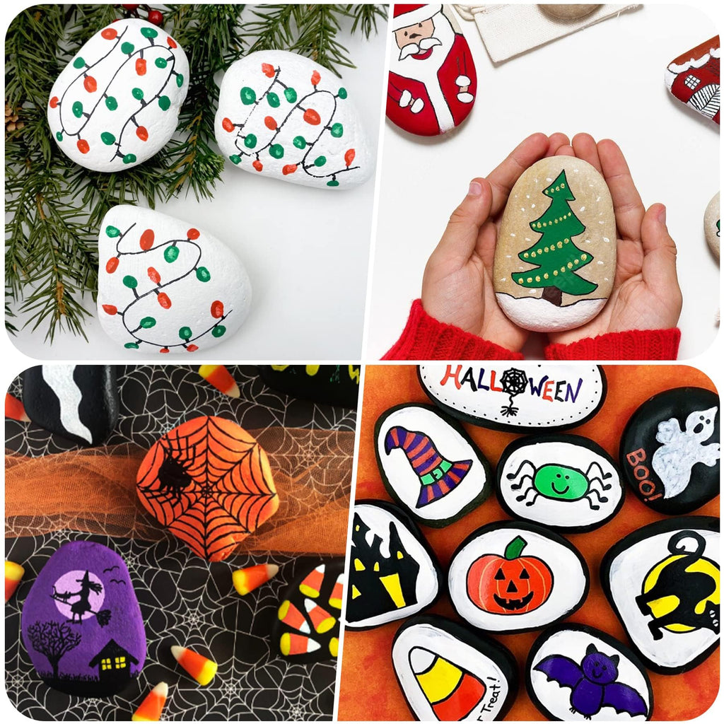 River Rocks for Painting 10 Pcs Large 2-3 Inch Flat Smooth Painting Stones Craft Rock to Paint for Kids Crafts Painting Bulk